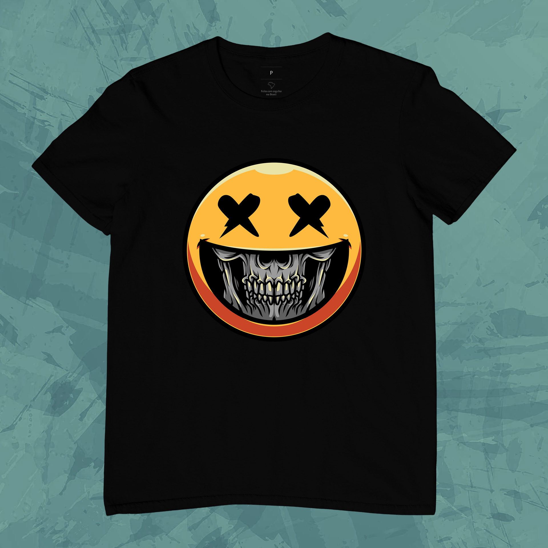 Camiseta Unissex - Skull Smile Emoji