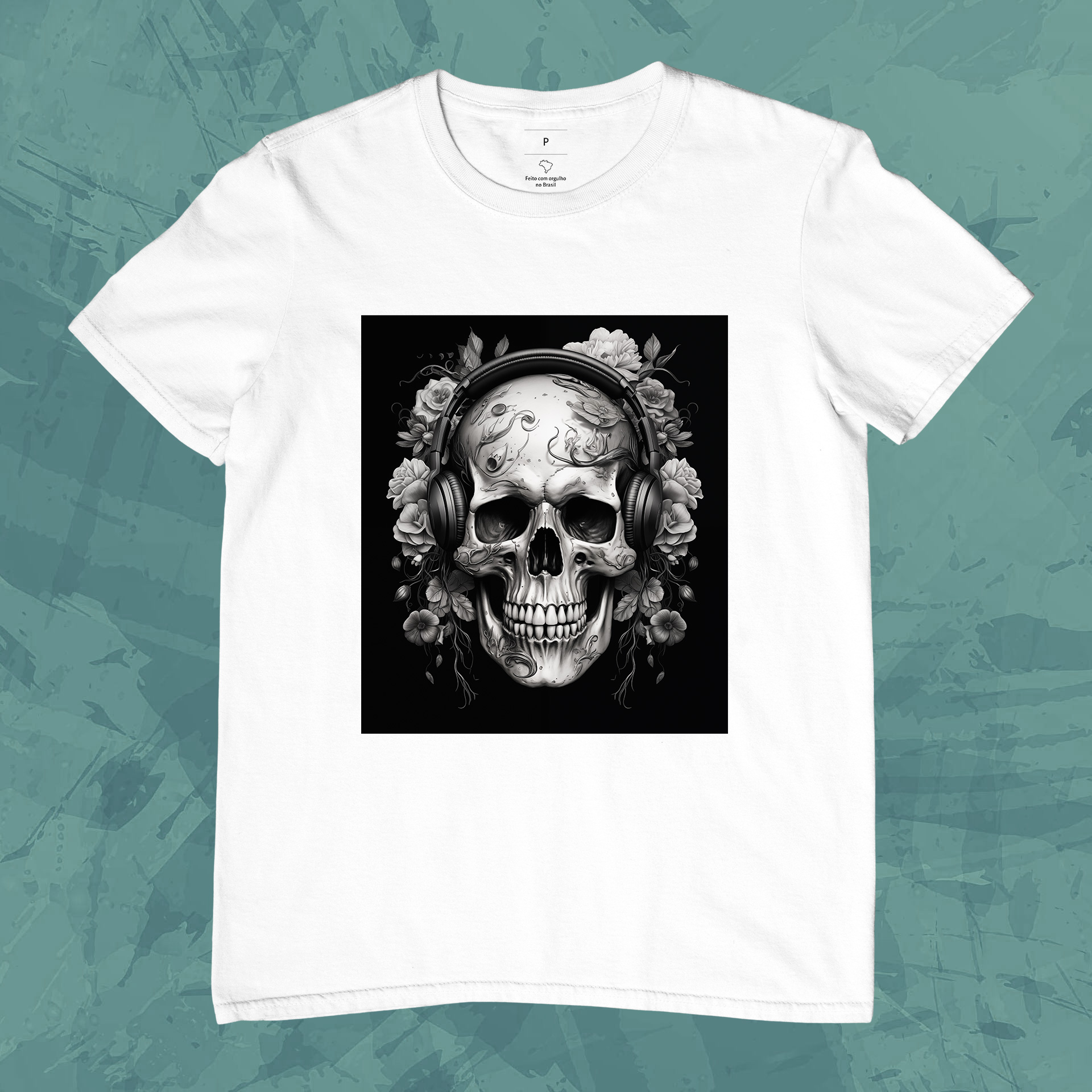 Camiseta Unissex - Caveira com Headphone