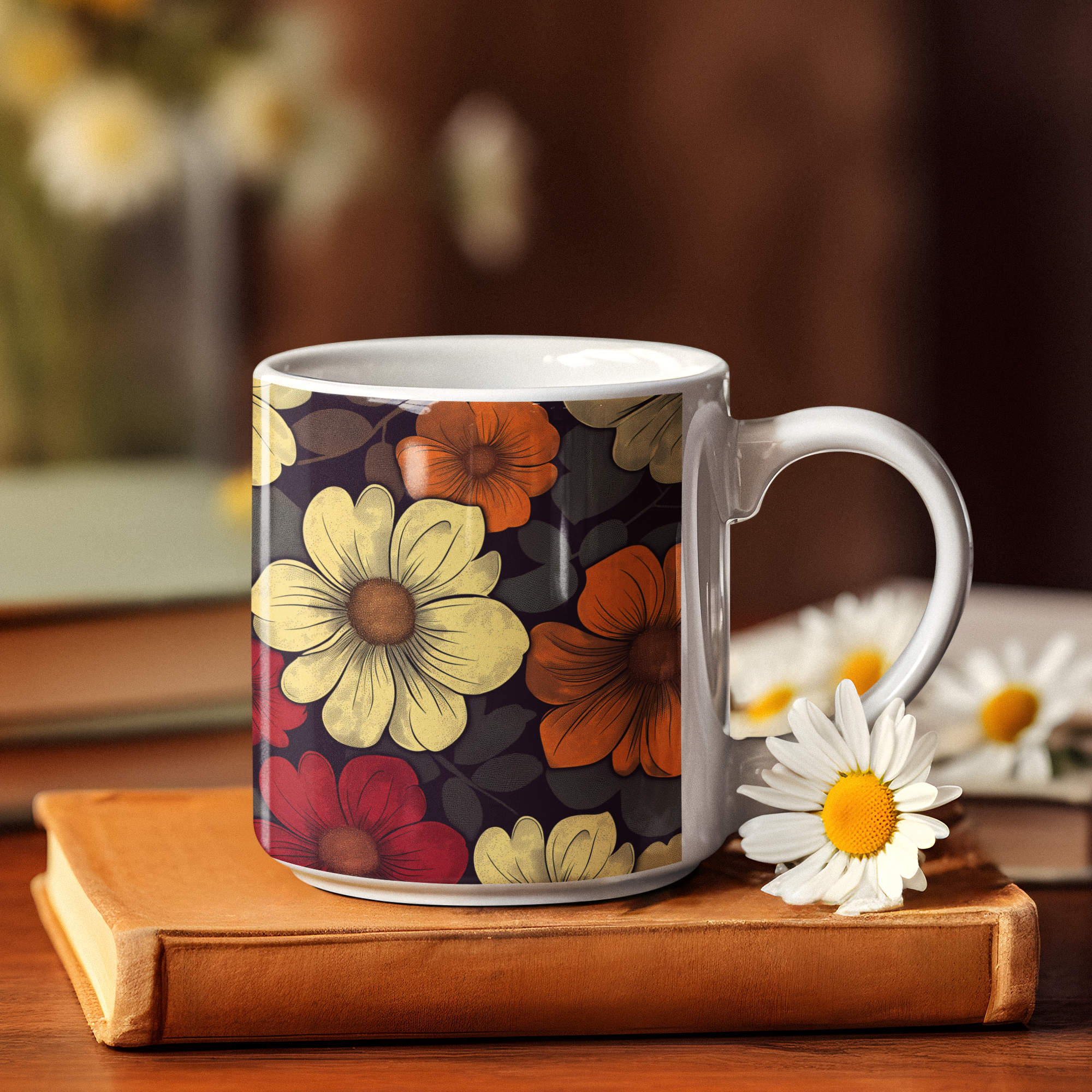 Caneca Flores Retro