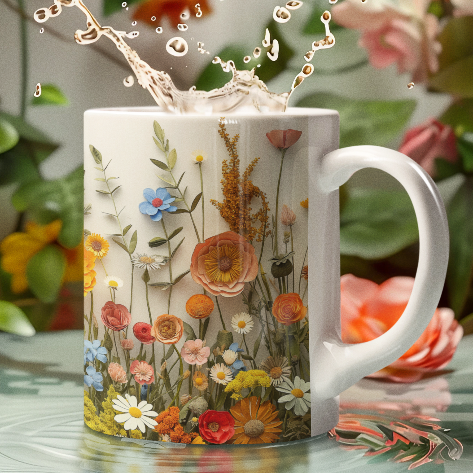 Caneca Flores Alta Definição