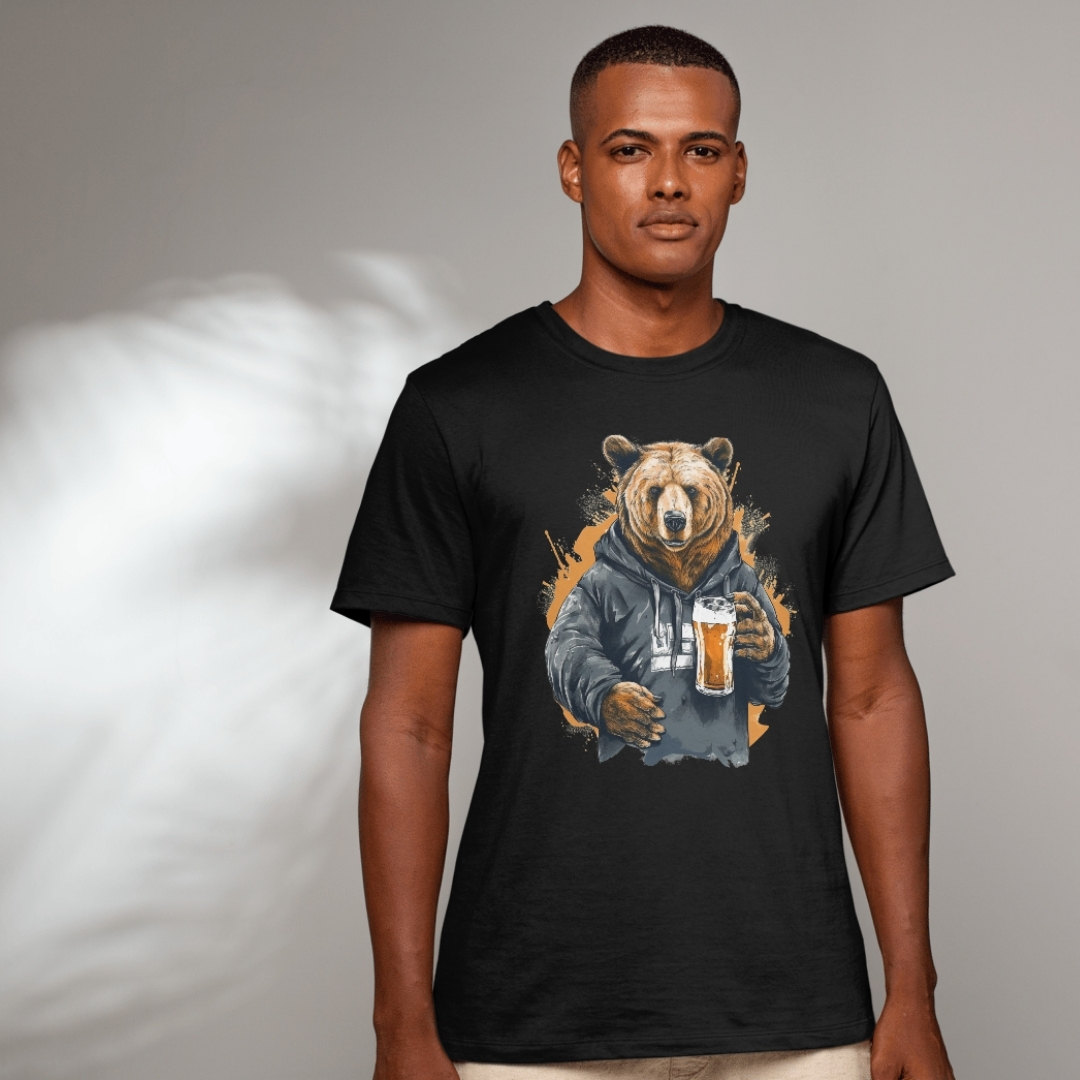 Camiseta Black. Urso Cervejeiro