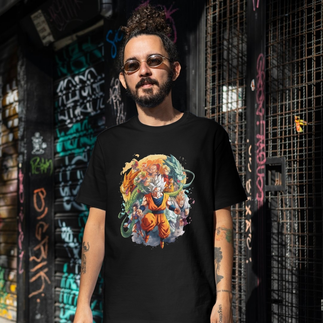 Camiseta Black. Dragon Ball Z Power