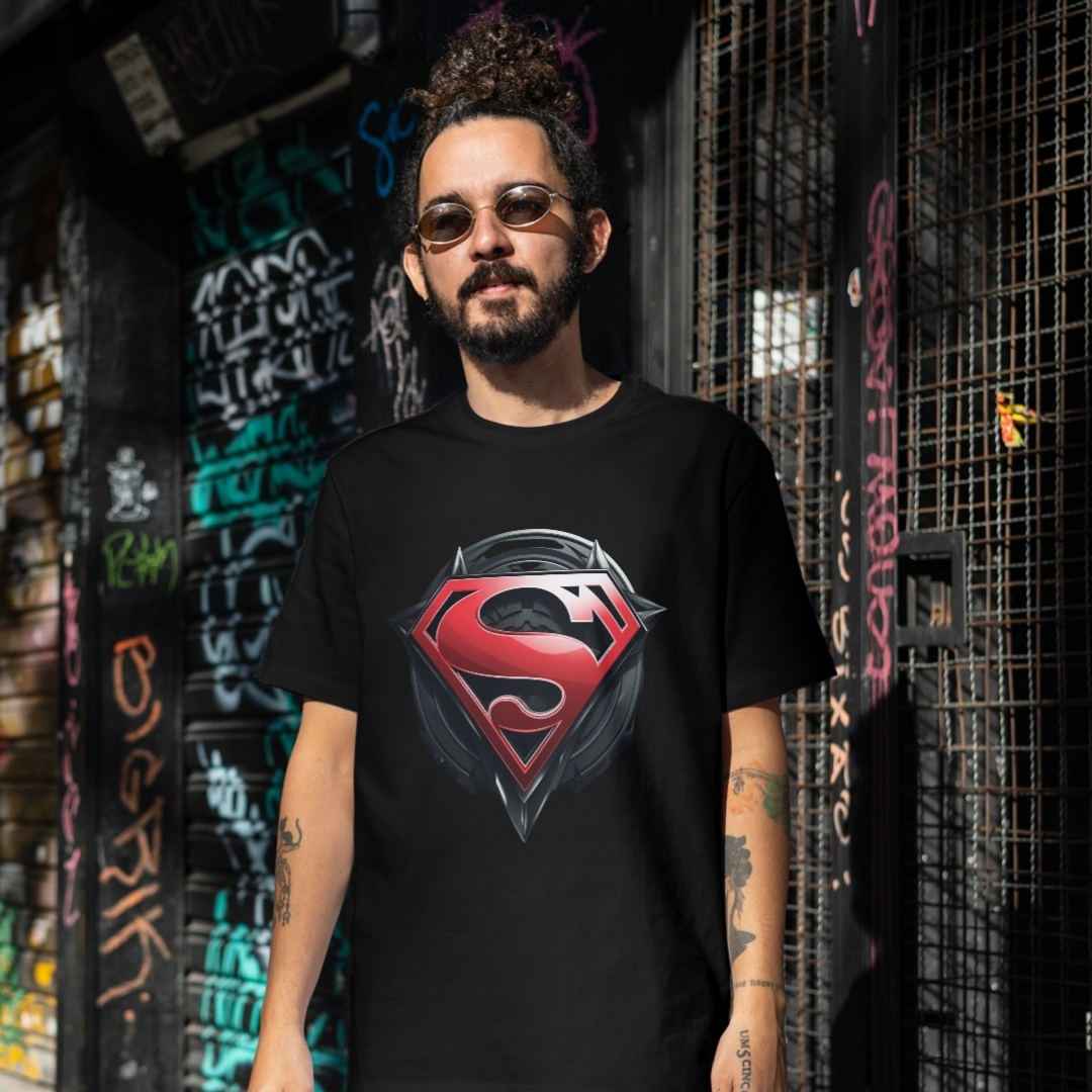 Nome do produto: Camiseta Black. Superman Emblema