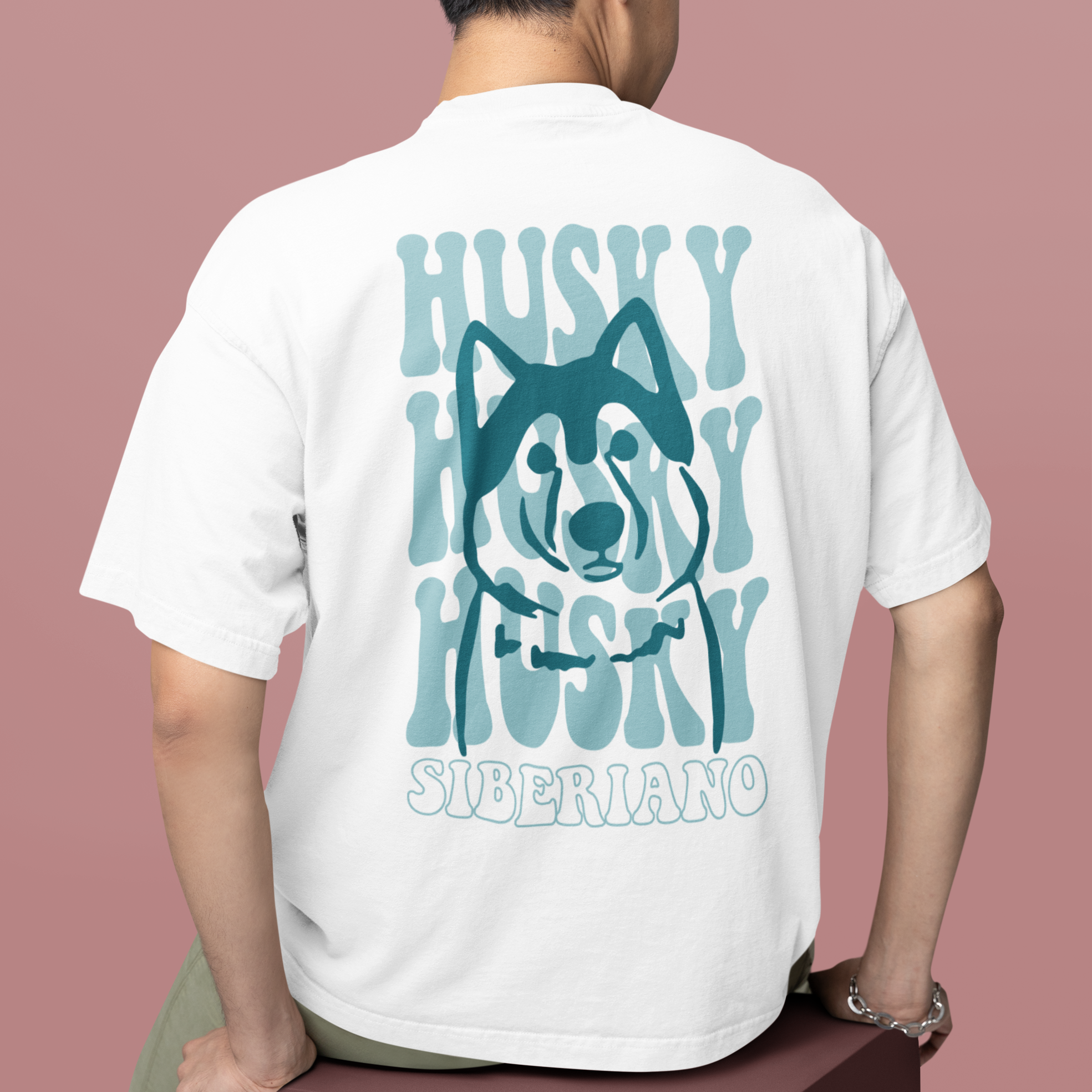 Camiseta Oversized - Husky Siberiano