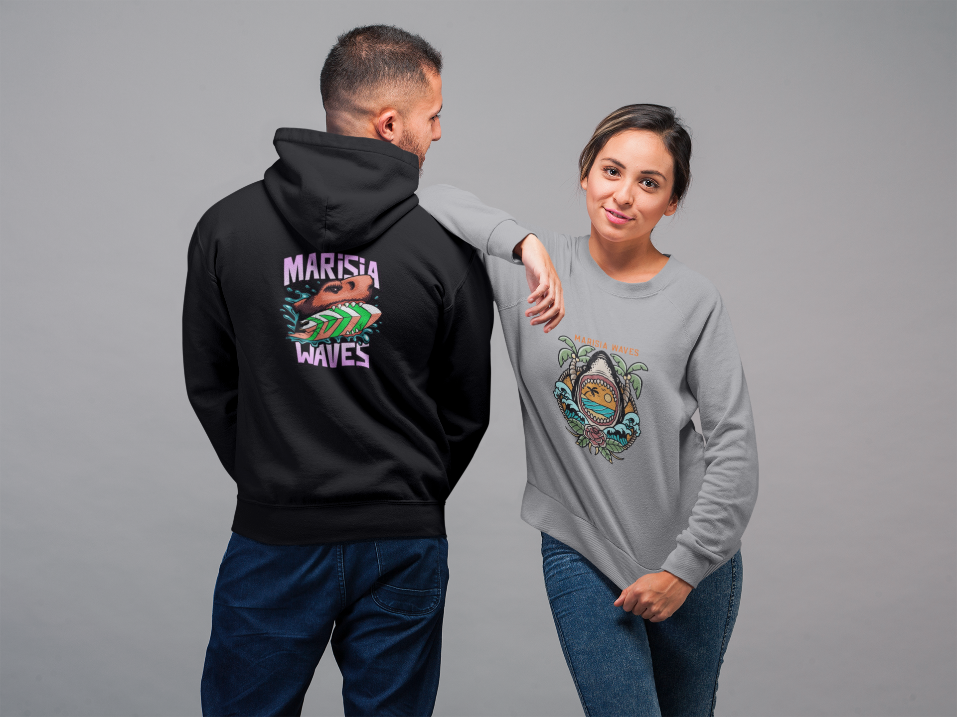  Marisia Waves Original - Moletom Com Zíper Unissex