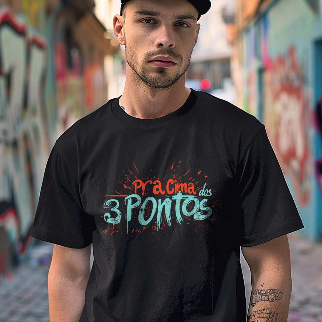 Camiseta Unissex Pra Cima dos 3 Pontos