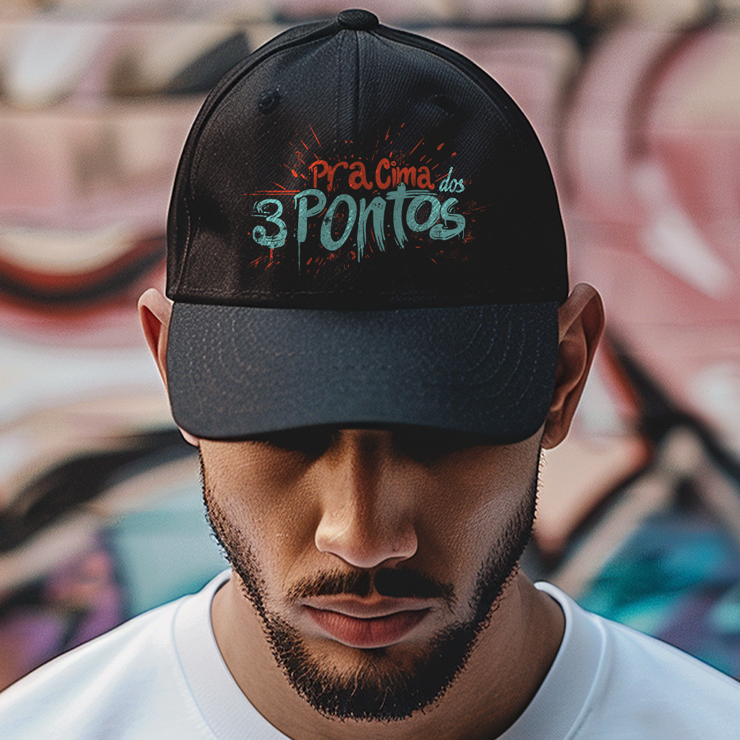Boné Pra Cima dos 3 Pontos - Preto