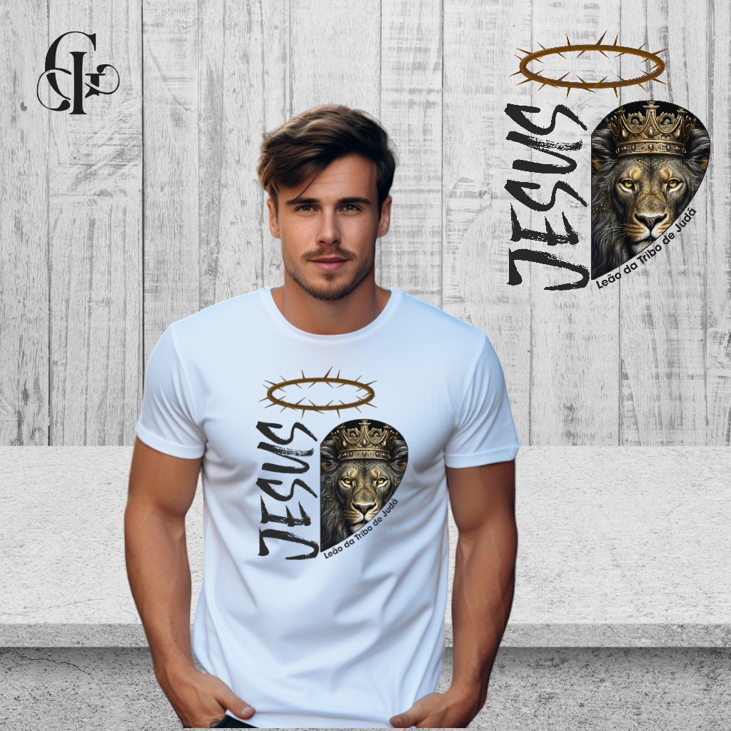 Camiseta Jesus Leão da Tribo de Judá Coração