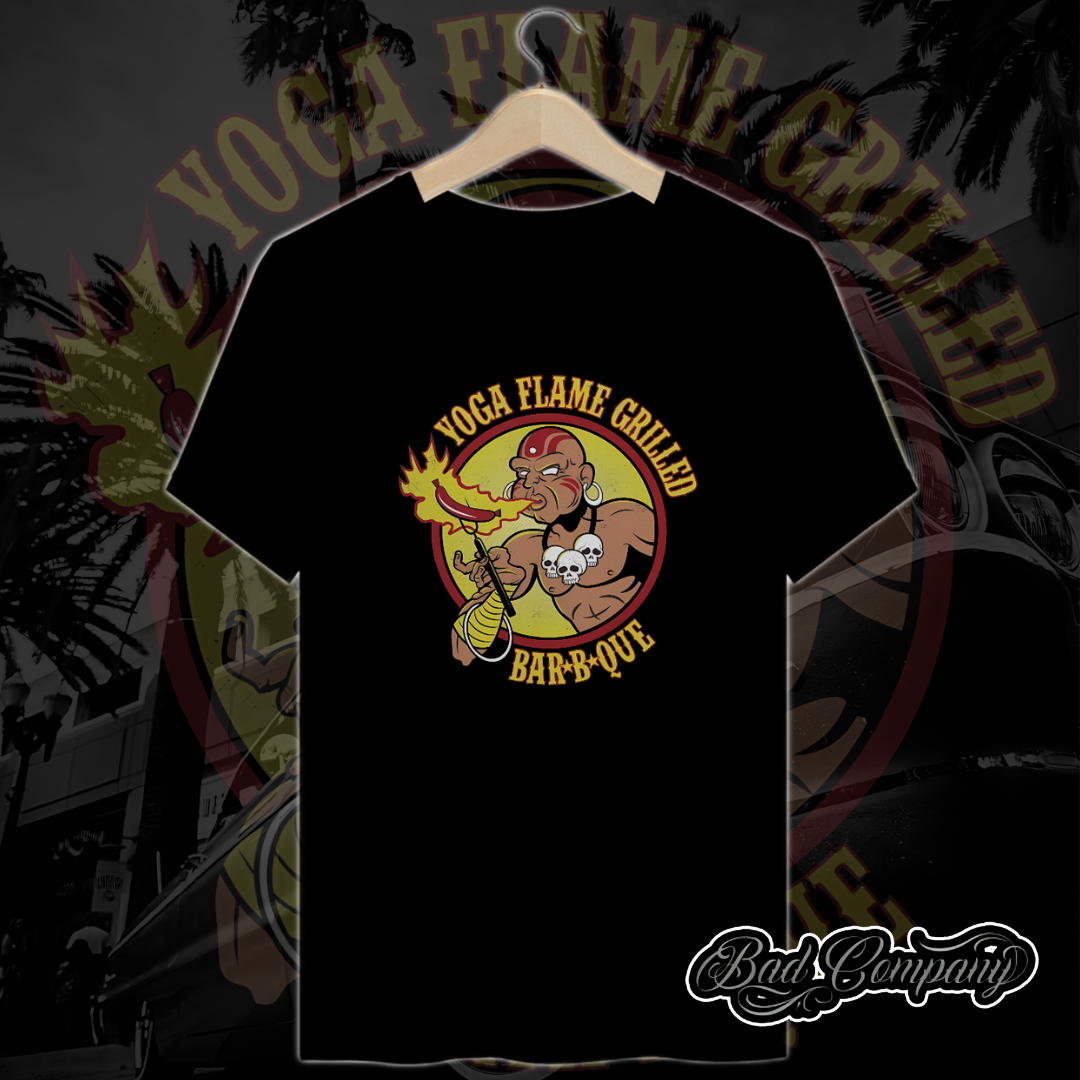 Camiseta Yoga Flame Grilled Bar-B-Que Street Fighter