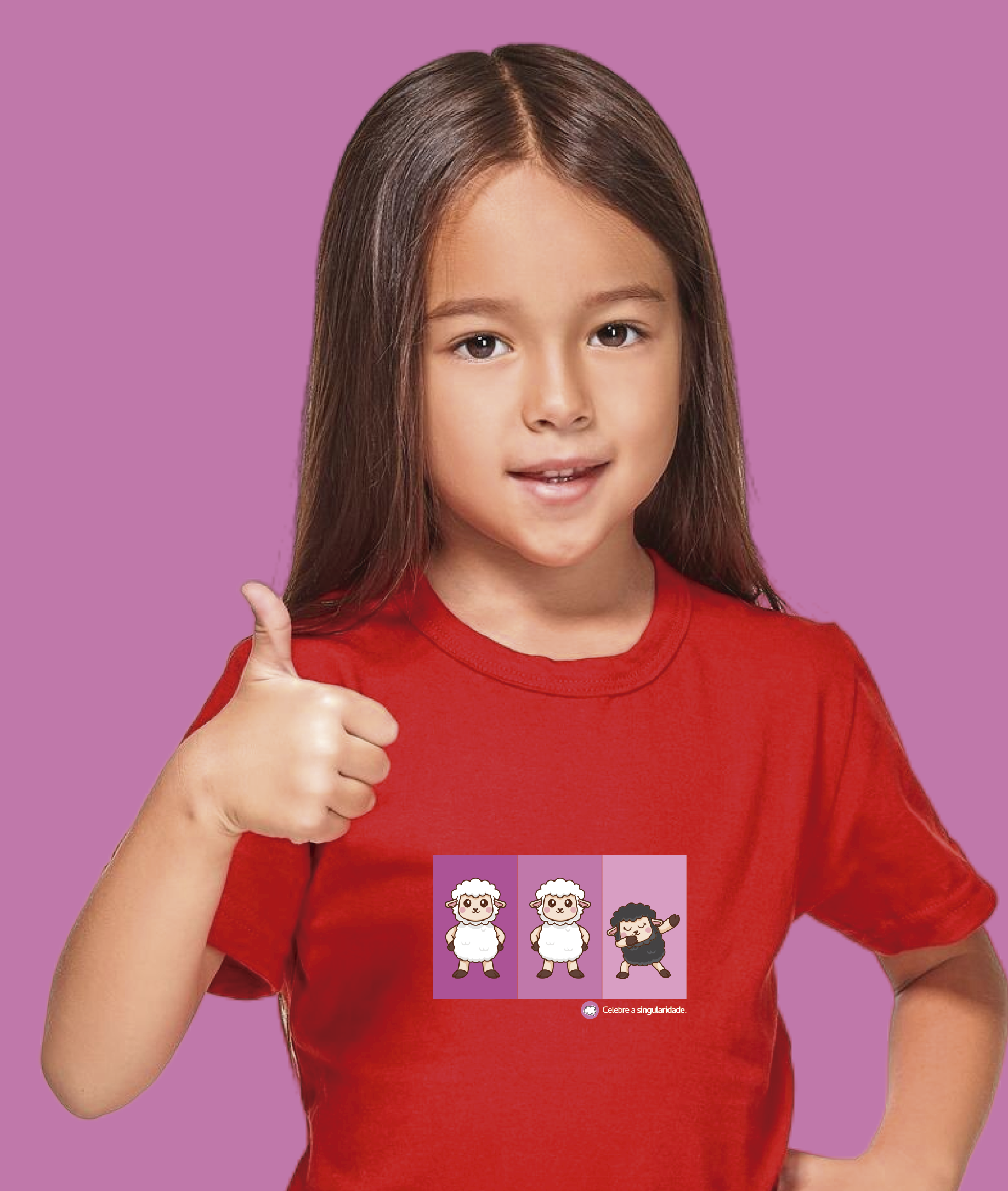 Camiseta Infantil : Menina (2 a 8) : Celebre a Singularidade (Inclusão / Autista / TDAH / Superdotação)