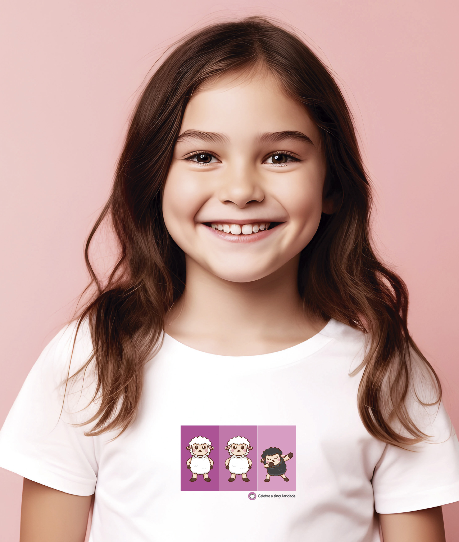 Camiseta Infantil : Menina (2 a 8) : Celebre a Singularidade (Inclusão / Autista / TDAH / Superdotação)