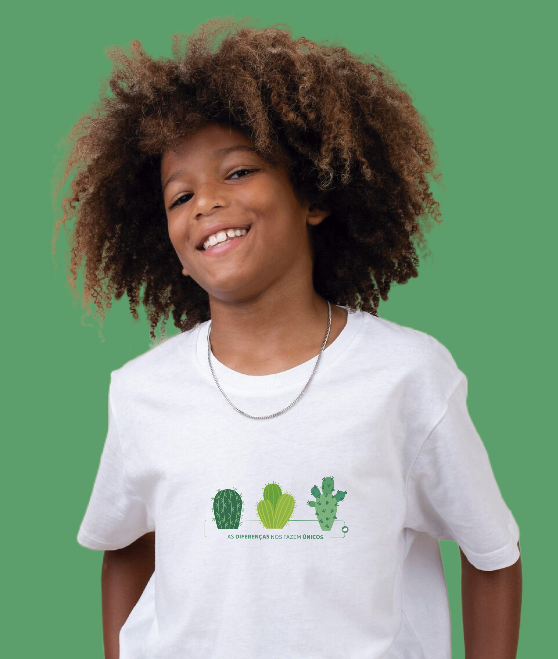 Camiseta Infantil : Menino (10 a 14) : Cactos (Neurodiversidade / Autista / Superdotação / TDAH)