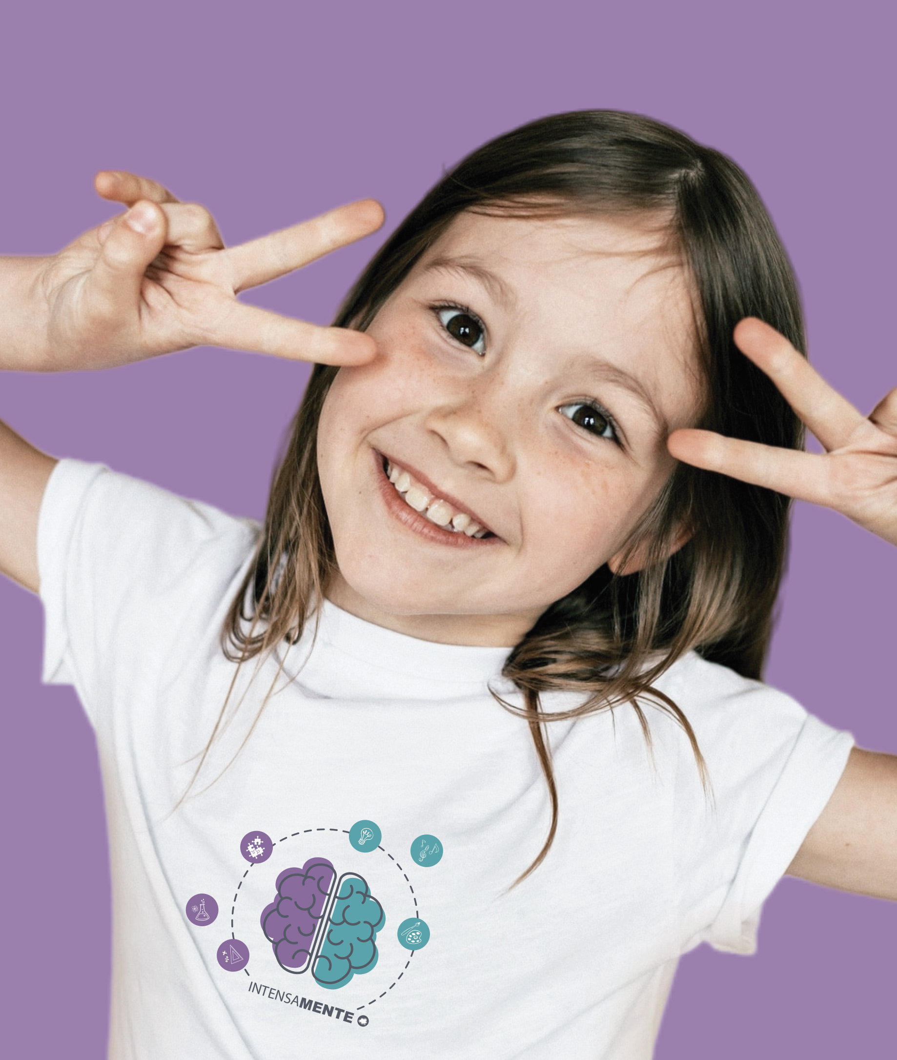 Camiseta Infantil : Menina (2 a 8) : IntensaMENTE (Inclusão / Autista / TDAH / Superdotação)