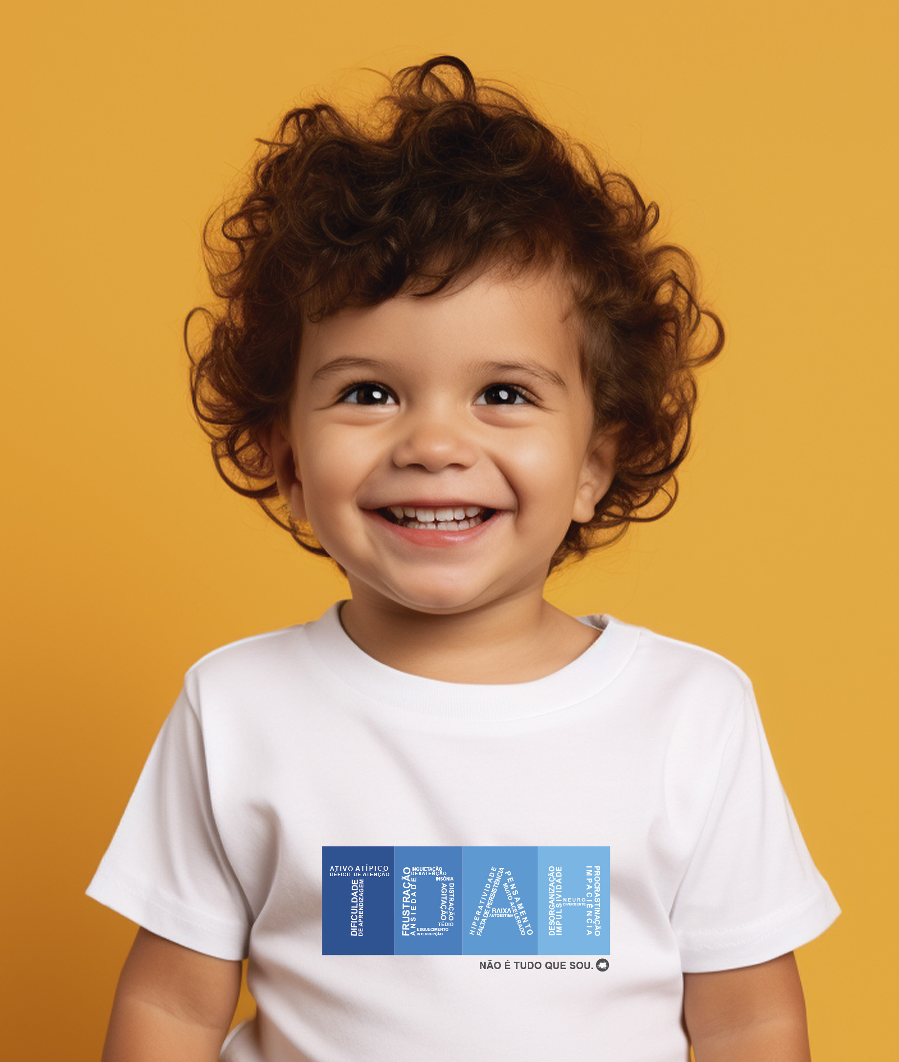 Camiseta Infantil : Menino (2 a 8) : TDAH Não é Tudo que Sou