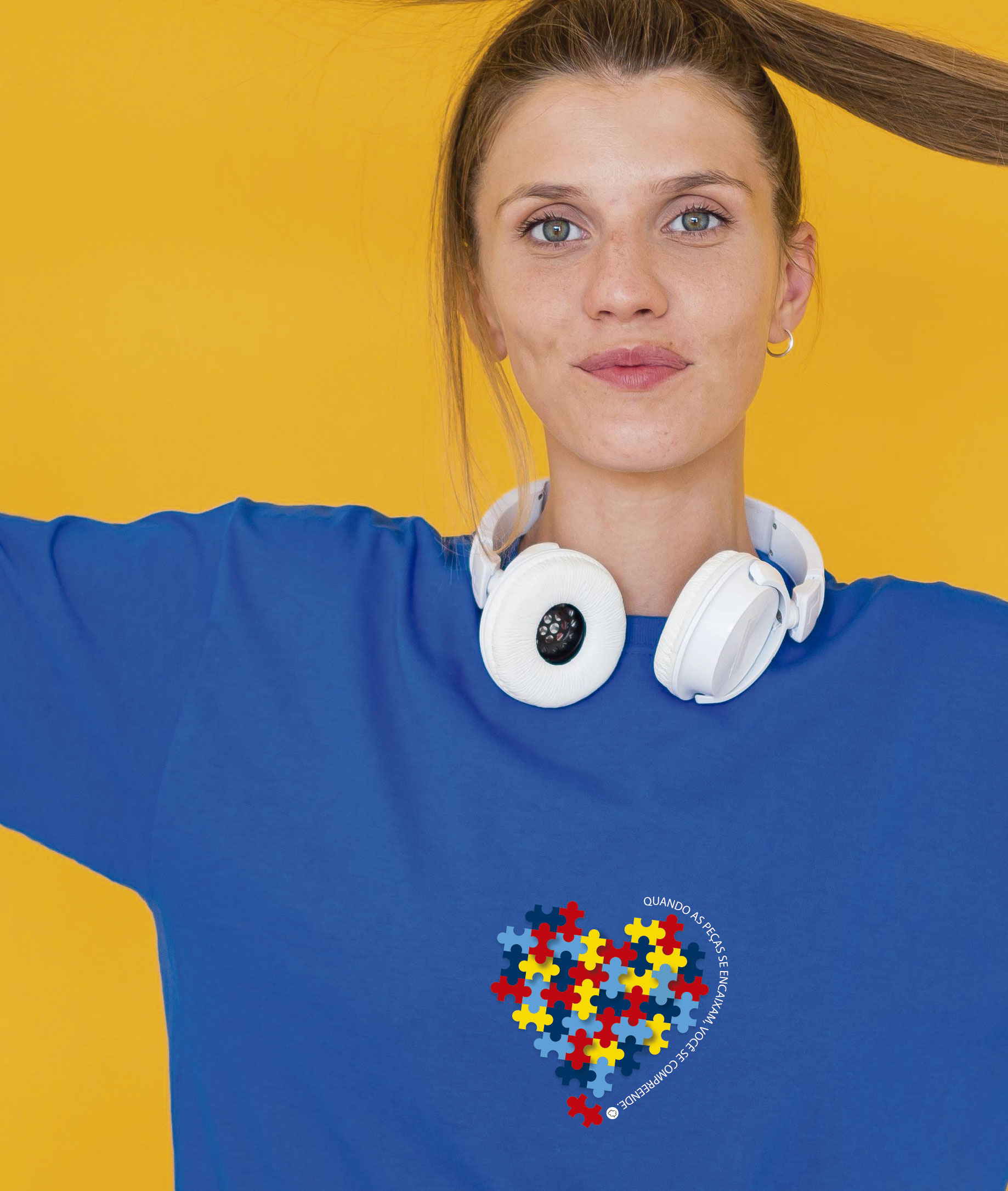 Camiseta Unissex (Feminino / Masculino) : Peças se Encaixam TEA (Espectro Autista)