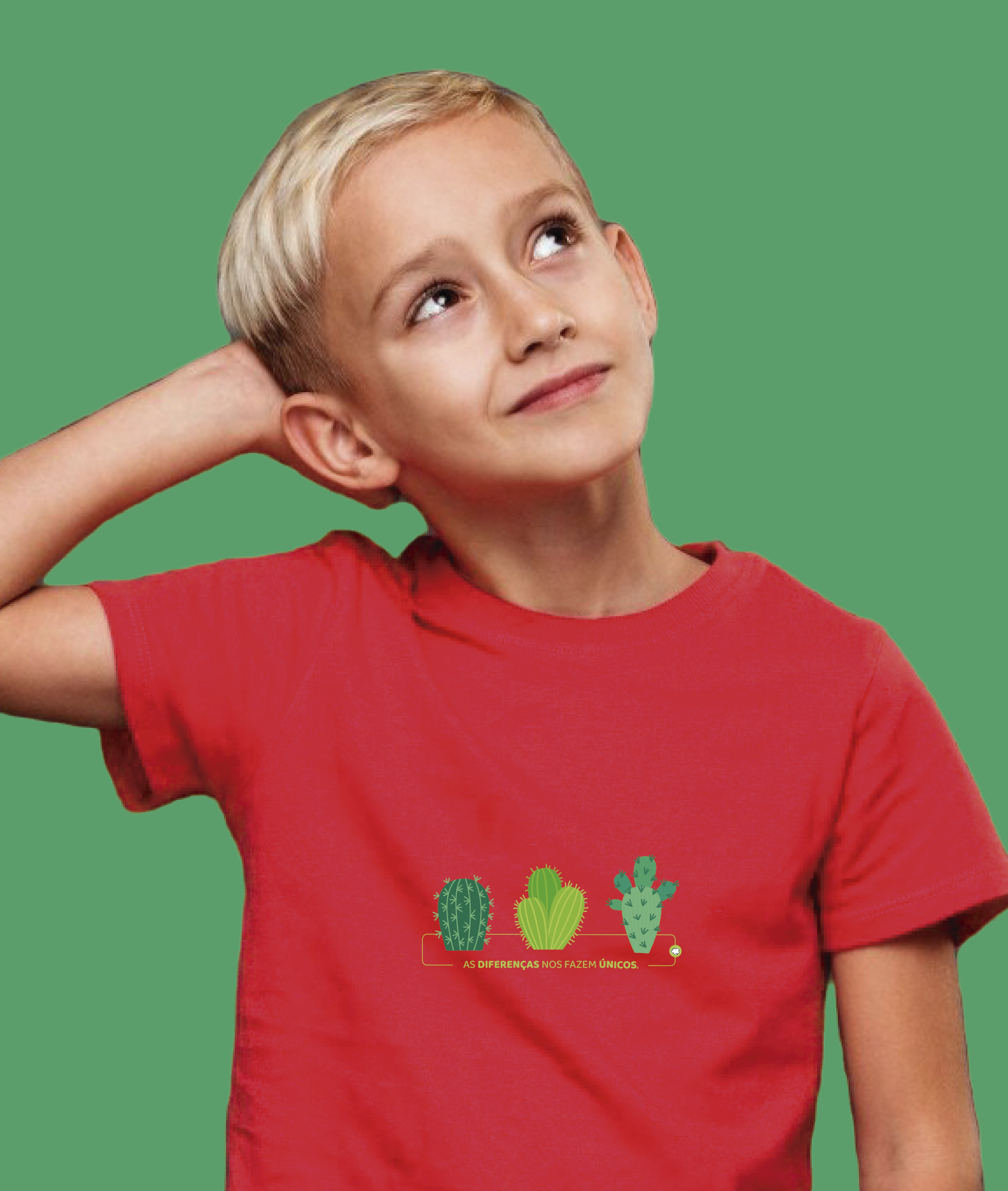 Camiseta Infantil : Menino (10 a 14) : Cactos (Neurodiversidade / Autista / Superdotação / TDAH)