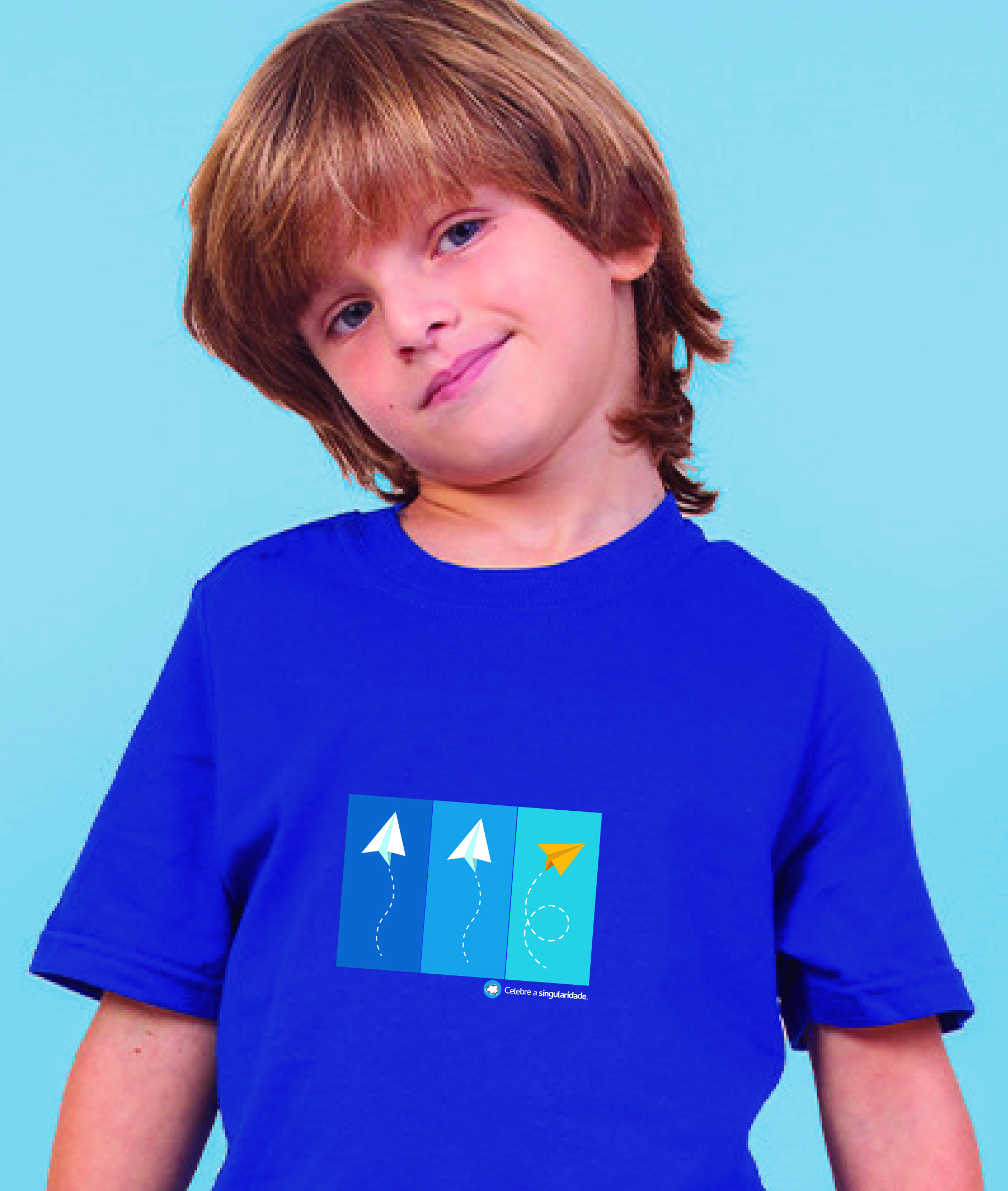 Camiseta Infantil : Menino (10 a 14) : Celebre a Singularidade (Inclusão / Autista / TDAH / Superdotação)