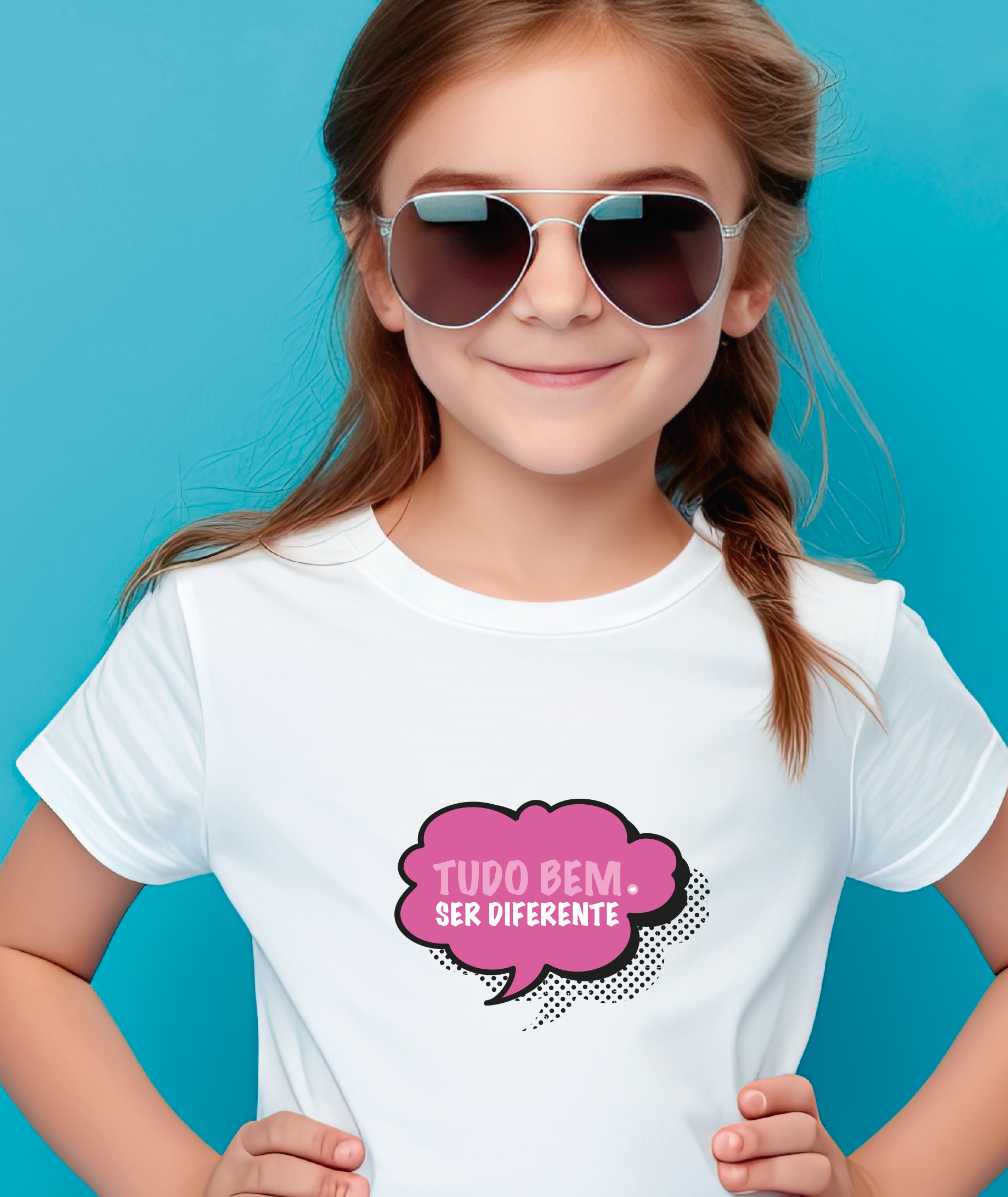 Camiseta Infantil : Menina (2 a 8) : Ser Diferente (Inclusão / Autista / TDAH / Superdotação)