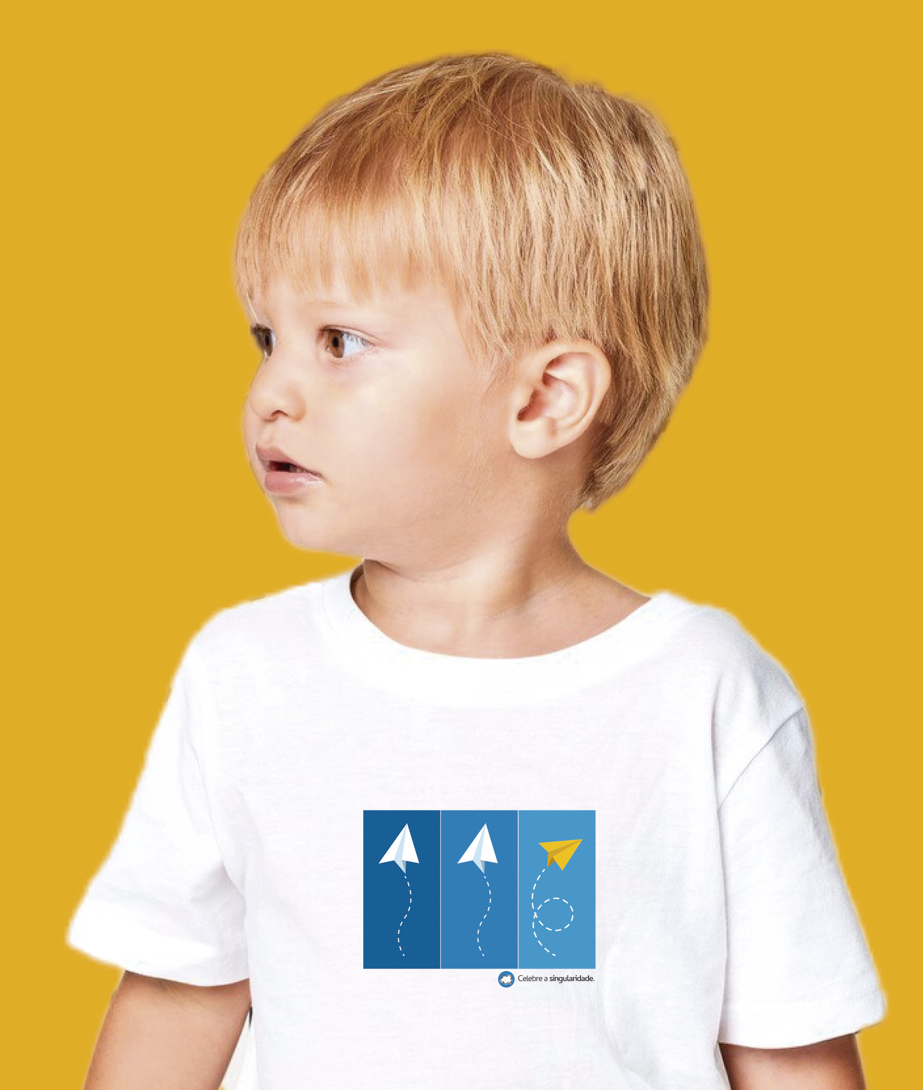 Camiseta Infantil : Menino (2 a 8) : Celebre a Singularidade (Neurodiversidade / Autista / Superdotação / TDAH)