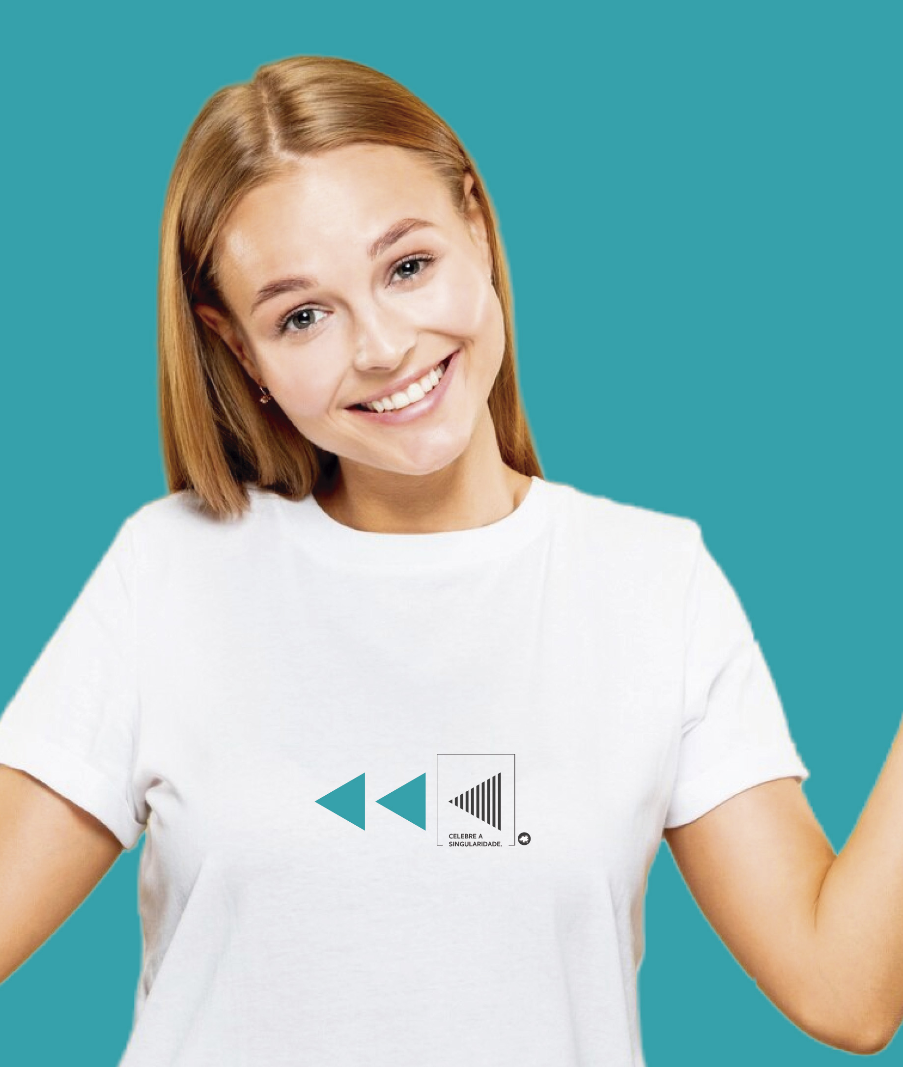 Camiseta Unissex (Feminino / Masculino) : Celebre a Singularidade (Inclusão / Autista / TDAH / Superdotação)