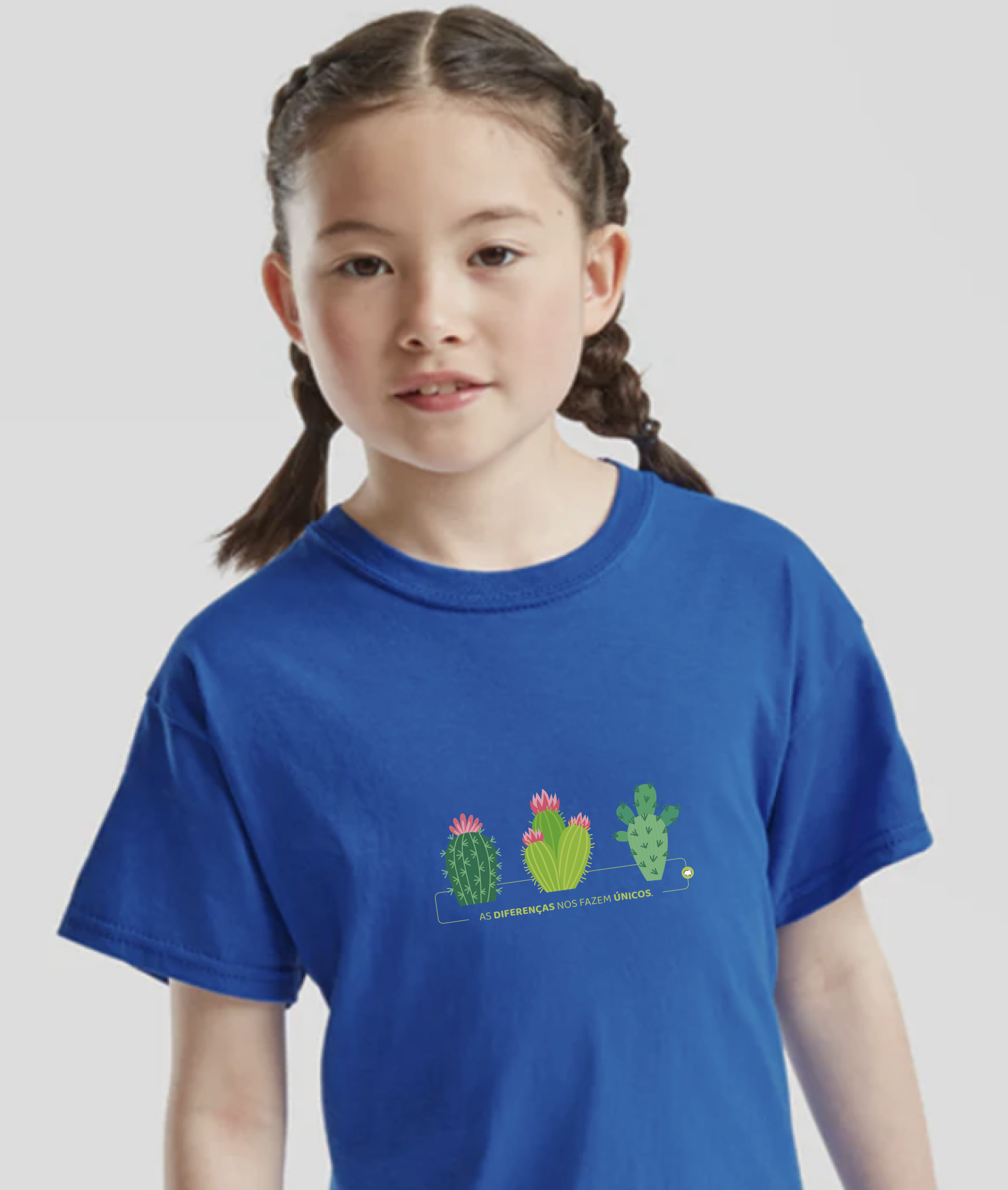Camiseta Infantil : Menina (10 a 14) : Cactos (Neurodiversidade / Autista / Superdotação / TDAH)