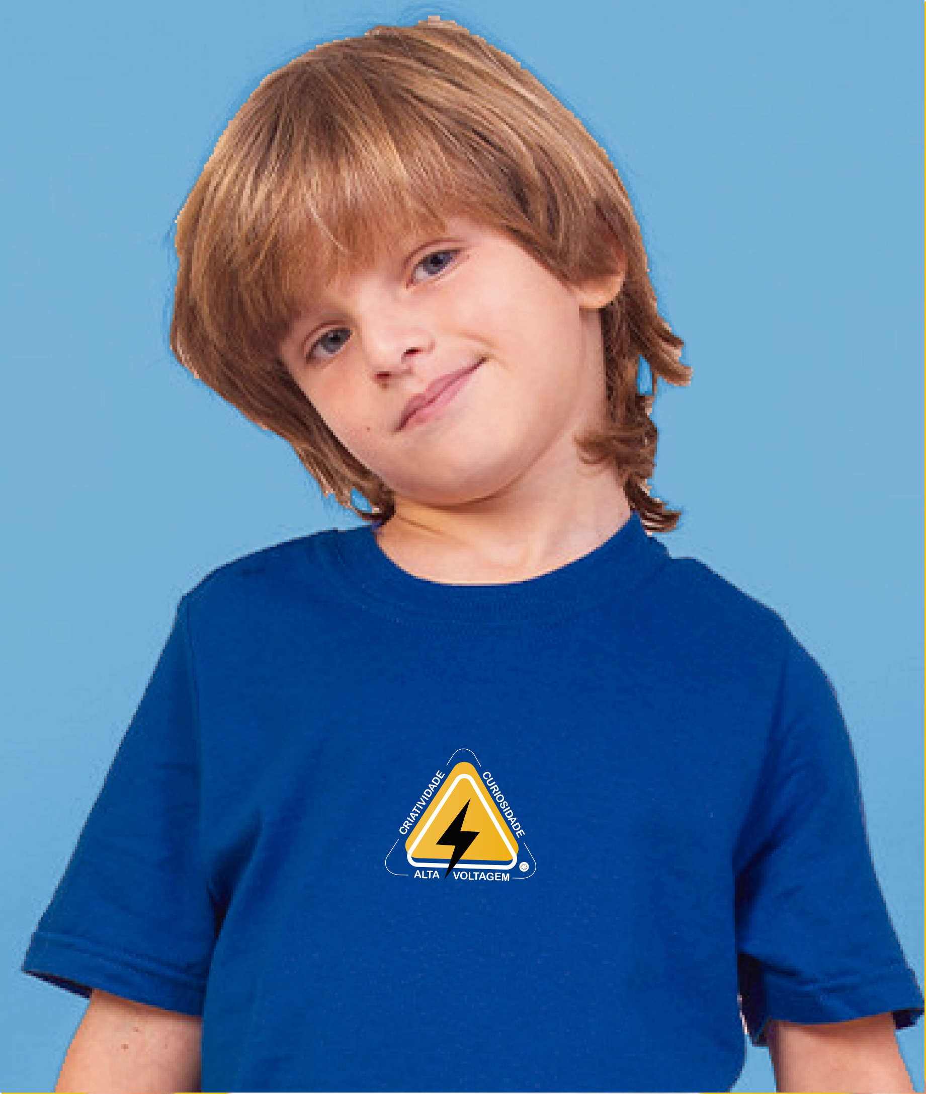 Camiseta Infantil : Menino (2 a 8) : Alta Voltagem Atípica (Superdotação)