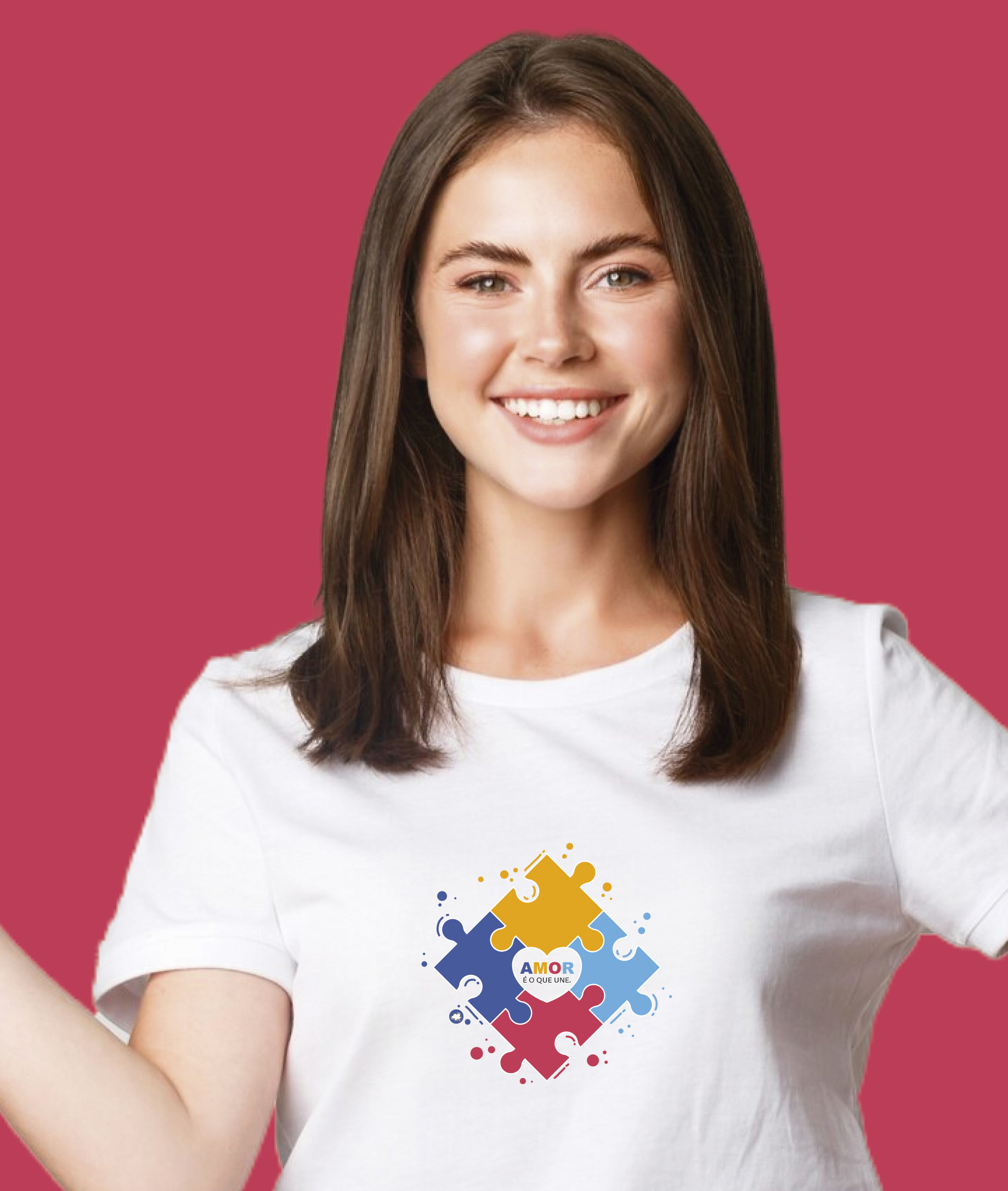 Camiseta Unissex Feminina / Masculina : Amor nos Une TEA (Espectro Autista)