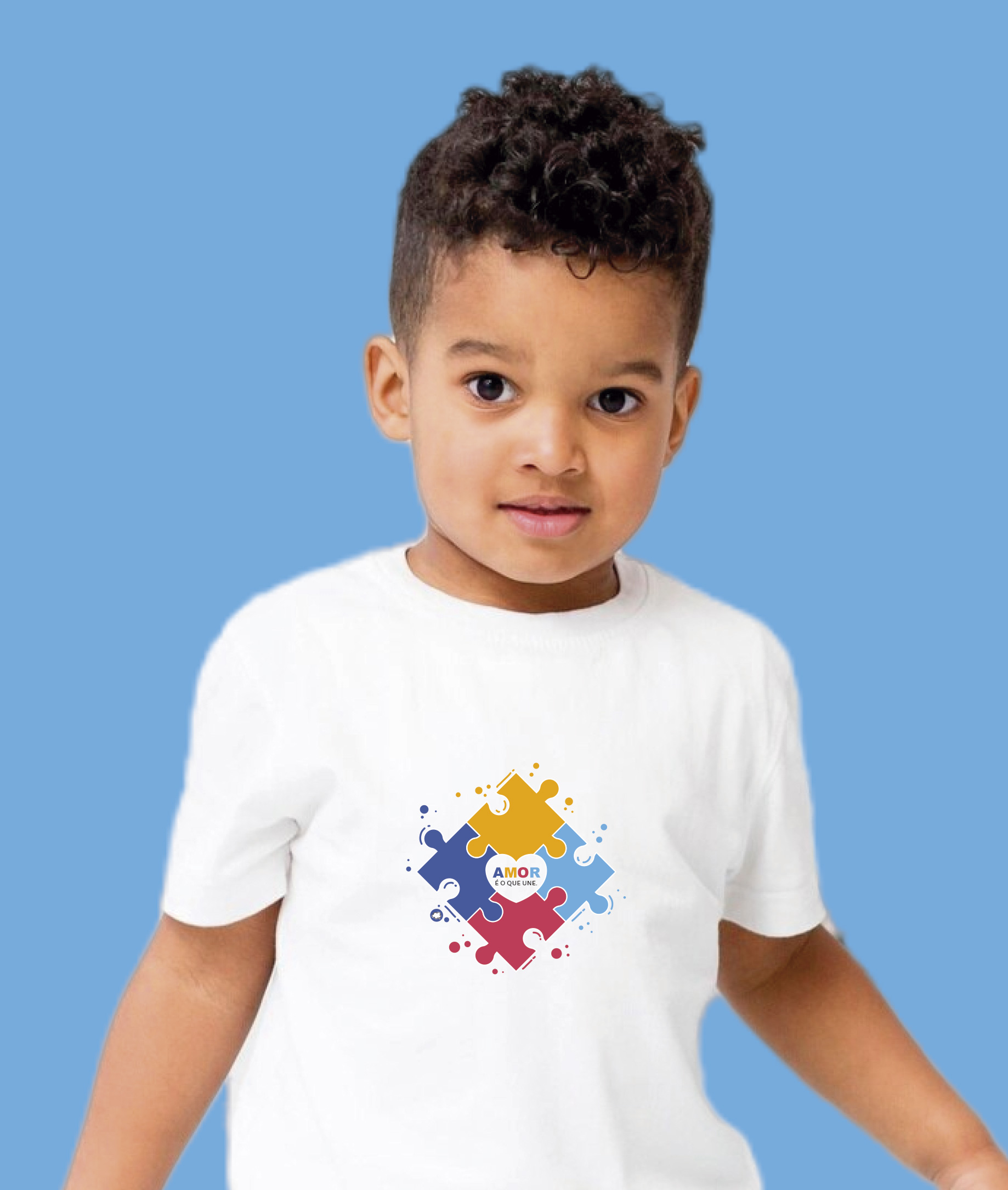 Camiseta Infantil : Menino (2 a 8) : Amor nos Une TEA (Espectro Autista)