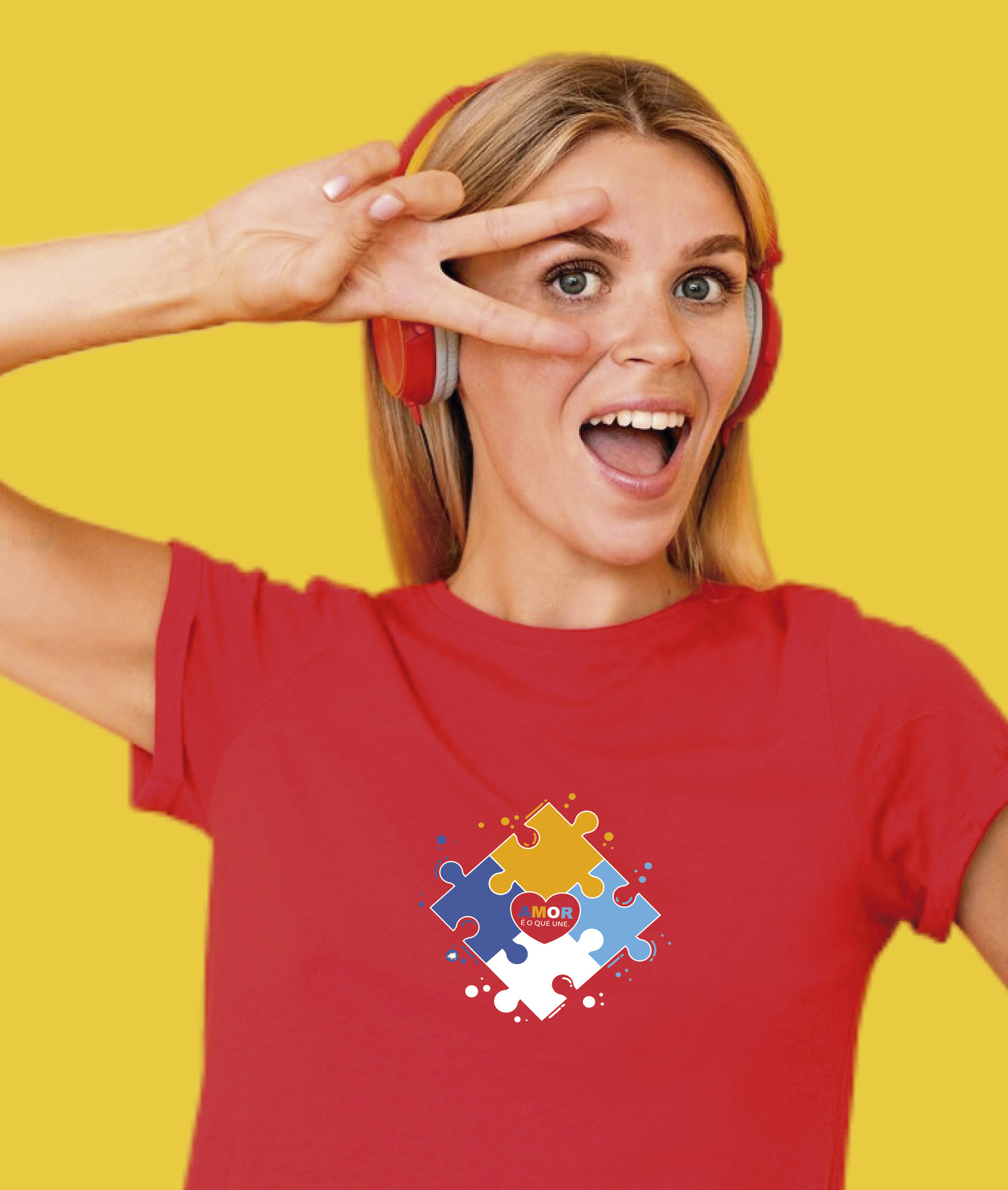 Camiseta Unissex Feminina / Masculina : Amor nos Une TEA (Espectro Autista)