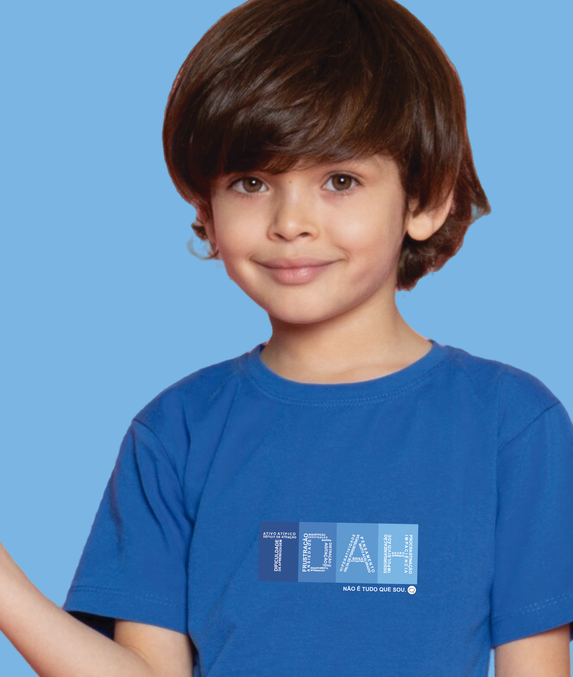 Camiseta Infantil : Menino (2 a 8) : TDAH Não é Tudo que Sou