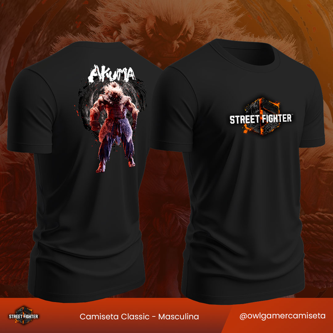 Camiseta Akuma Street Figther 6 Preta