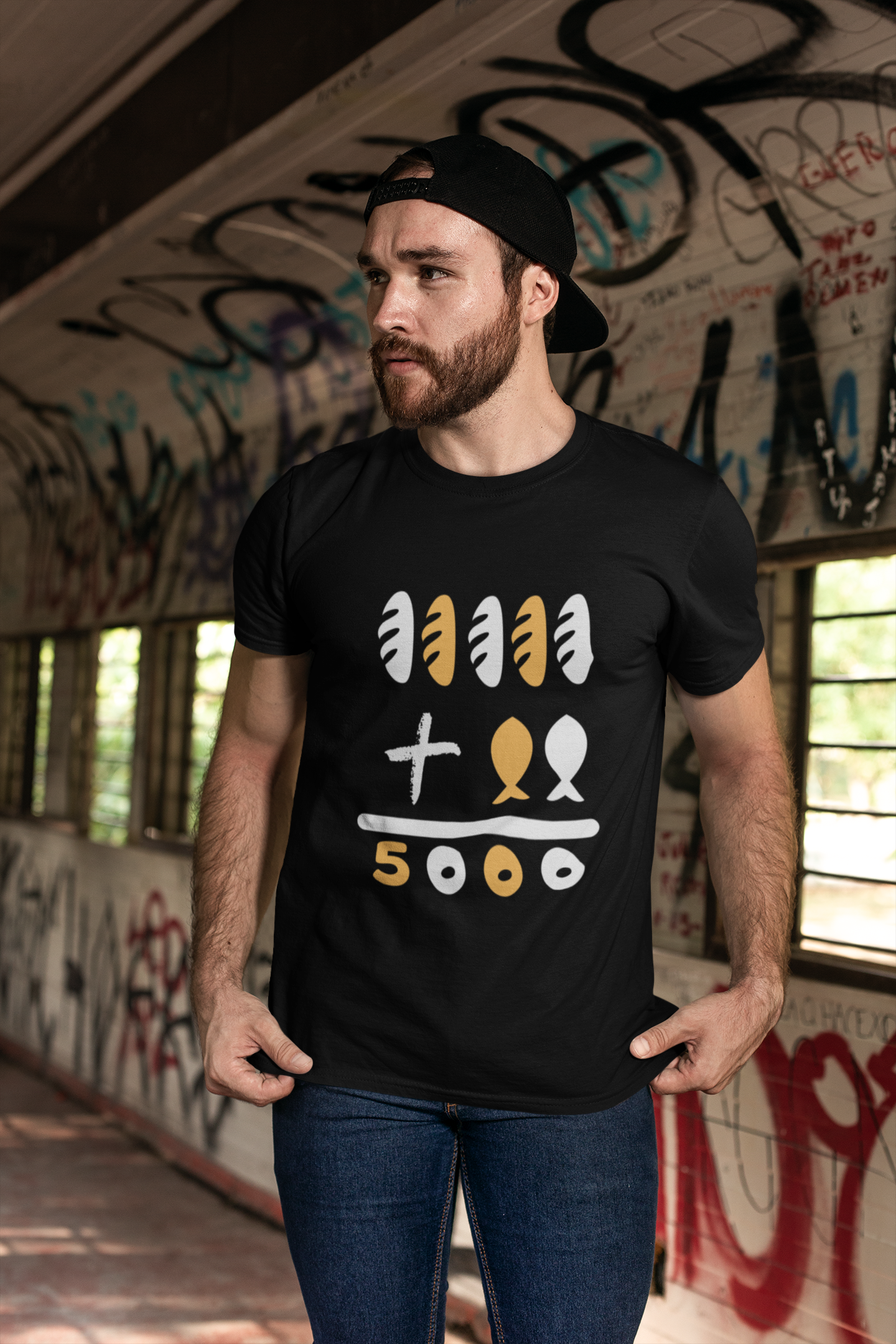 Nome do produto  Camiseta Masculina - Cinco pães e dois peixinhos