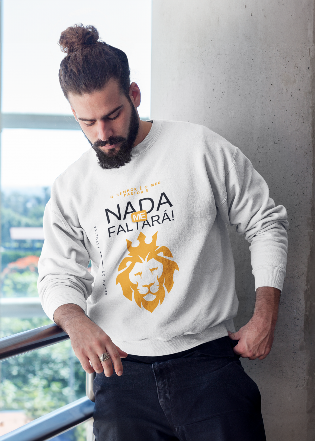 Nome do produto  Moletom Blusão Fechado - Salmo 23