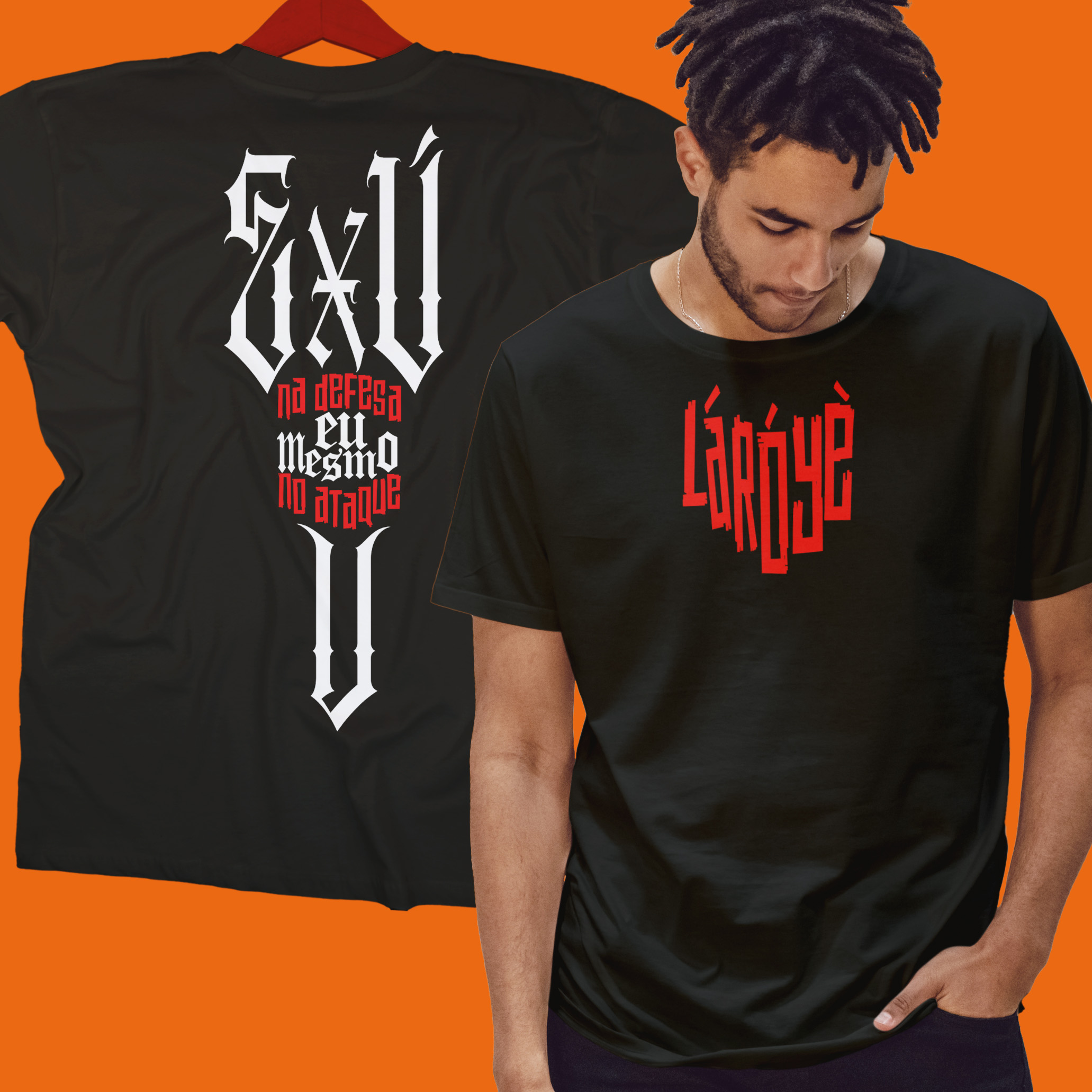 Exú na Defesa - Camisa Masculina - Tecidos Escuros