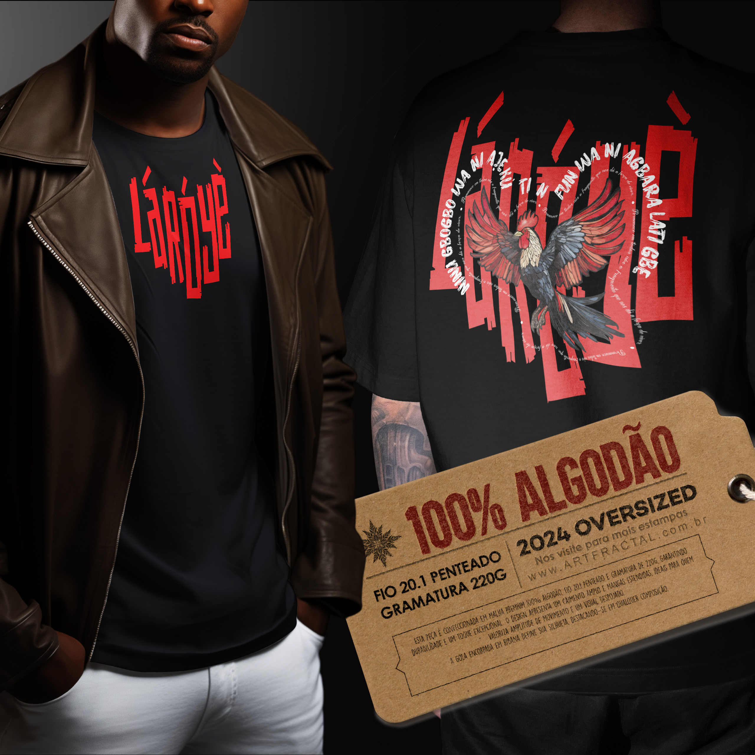 Exú - Salve, mensageiro! - Camiseta Oversized - Tecidos Escuros