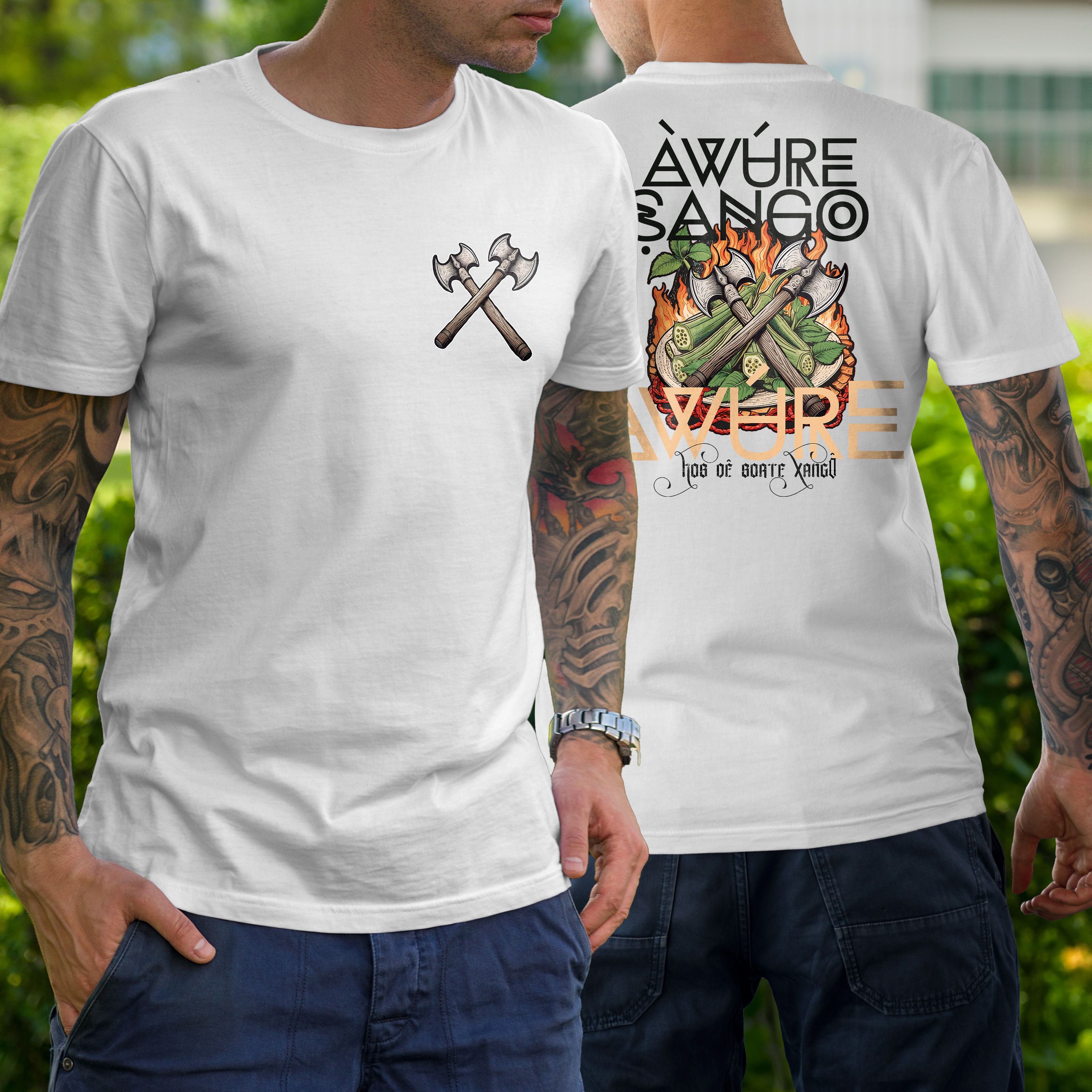 Camiseta Xangô - Venham Saudar o Rei - Tecidos Claros
