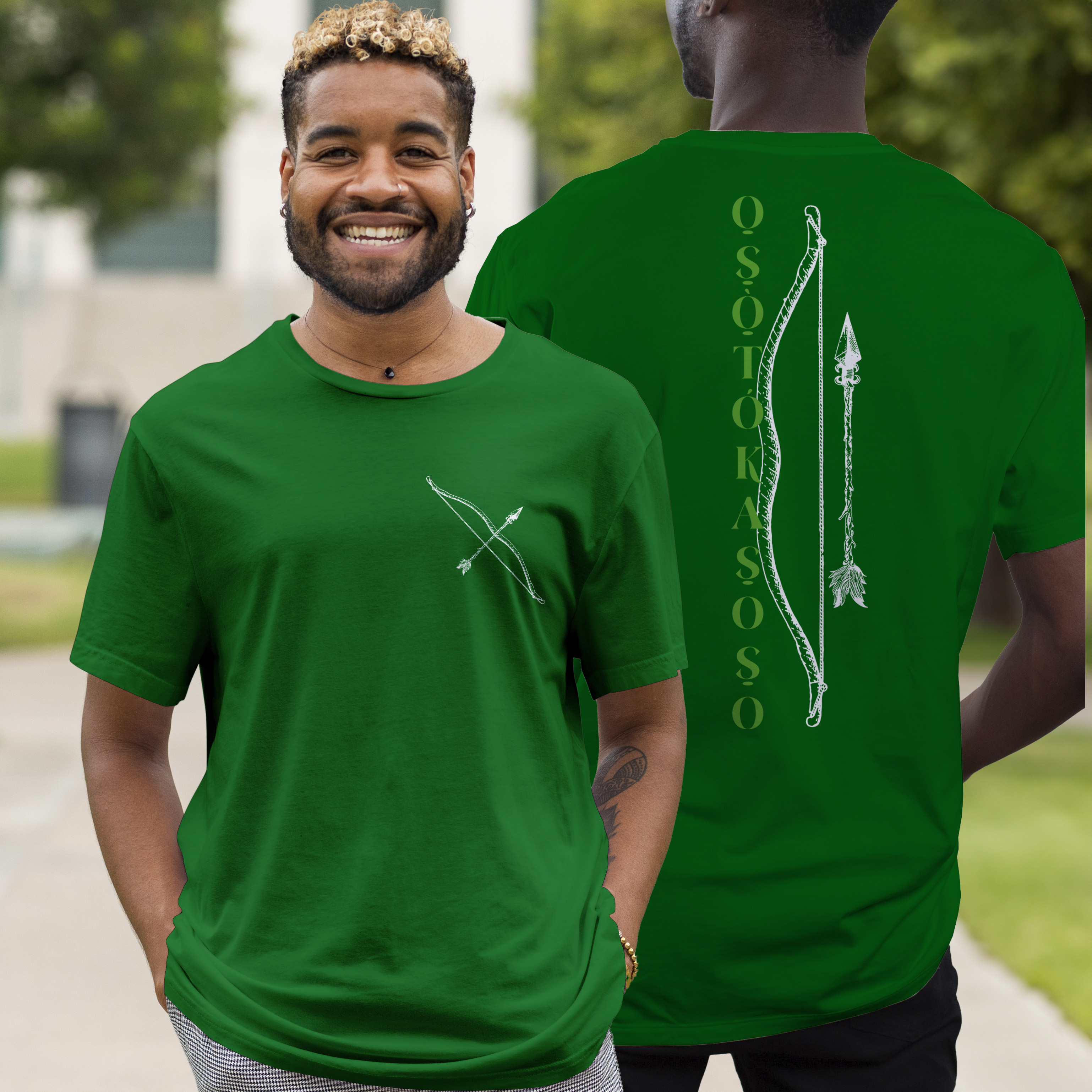 Camiseta Oxóssi - O Caçador de uma flecha só - Tecidos Escuros