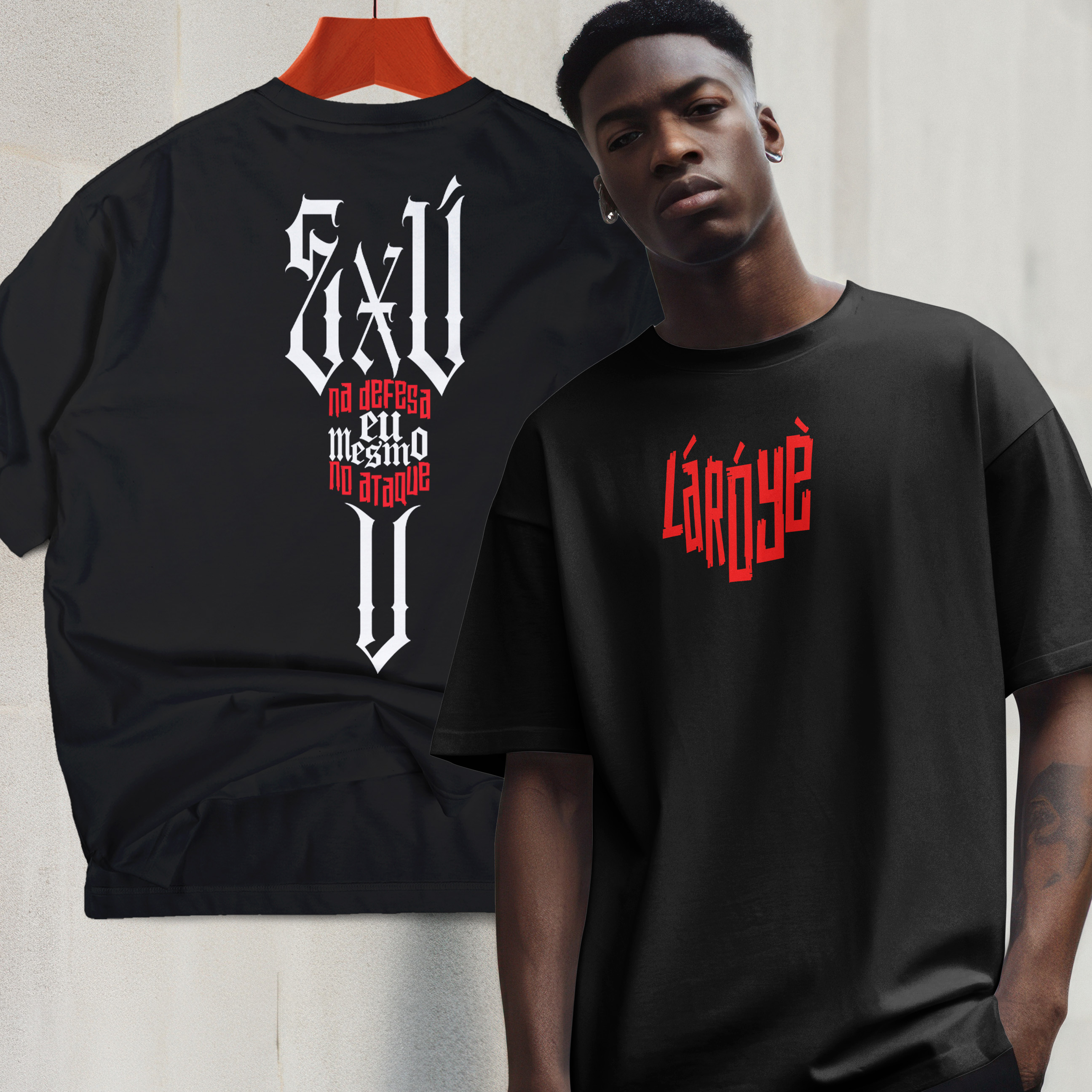 Exú na Defesa - Camisa Oversized - Tecidos Escuros