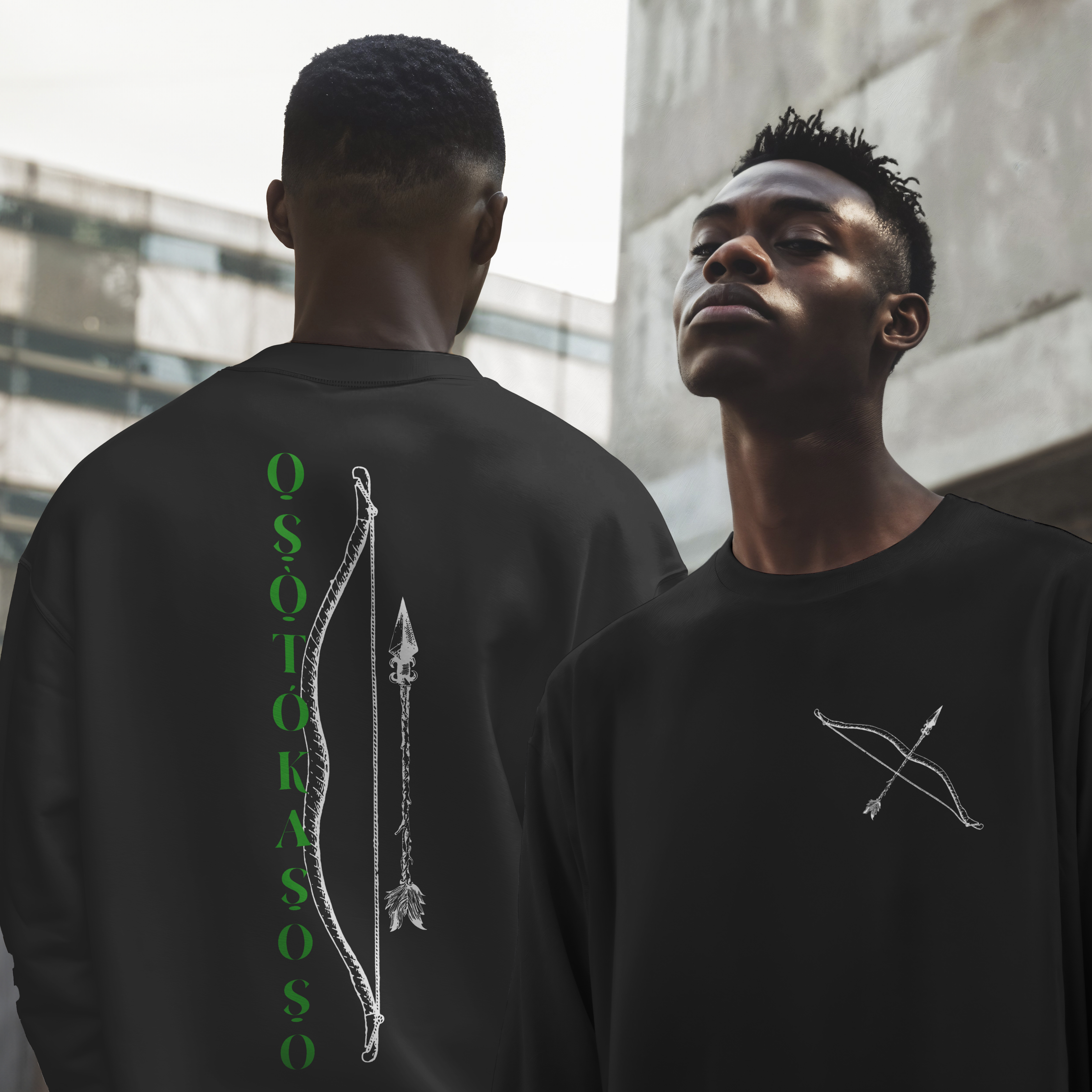 Oxóssi - O Caçador de uma flecha só - Moletom - Tecidos Escuros