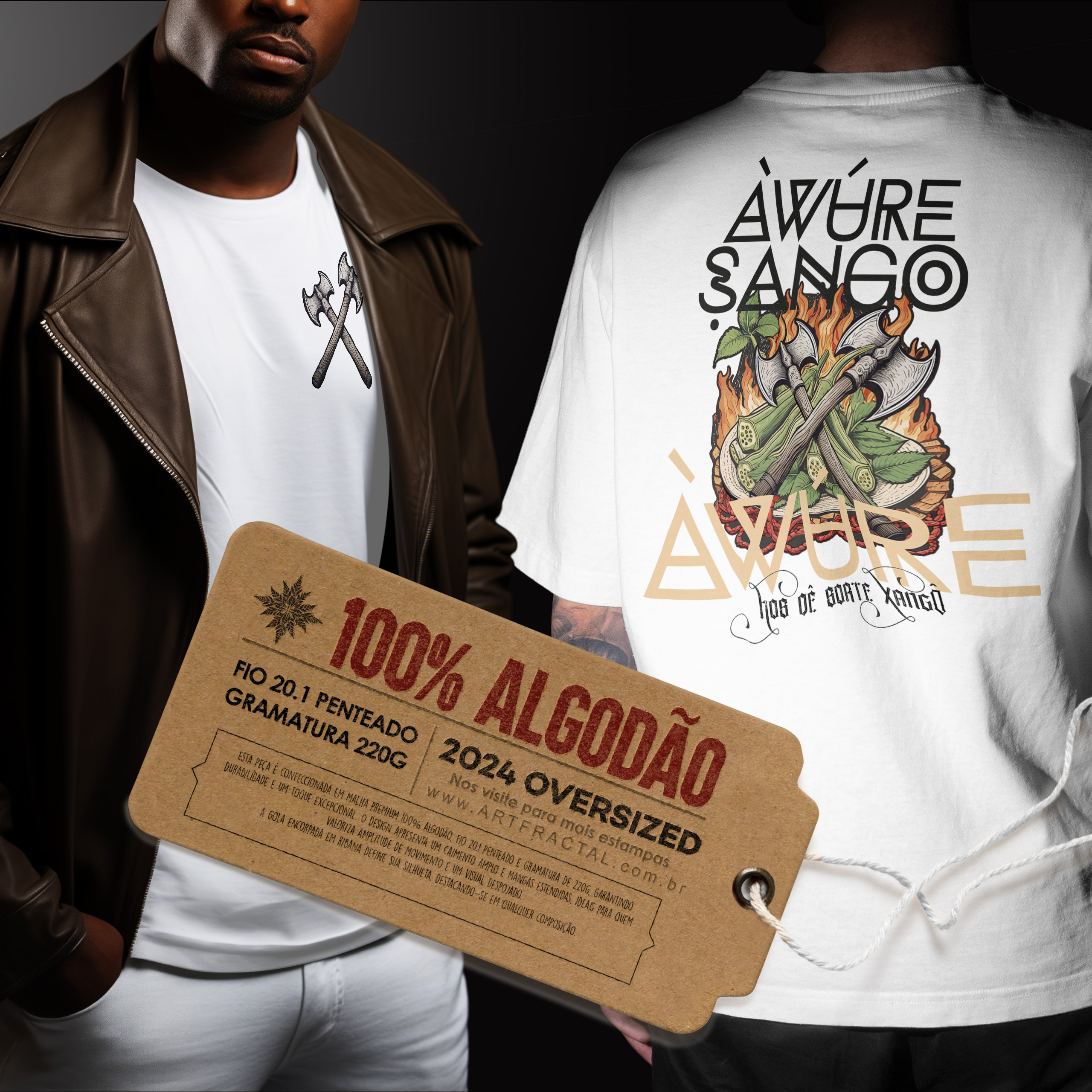 Xangô - Venham Saudar o Rei - Camiseta Oversized - Tecidos Claros