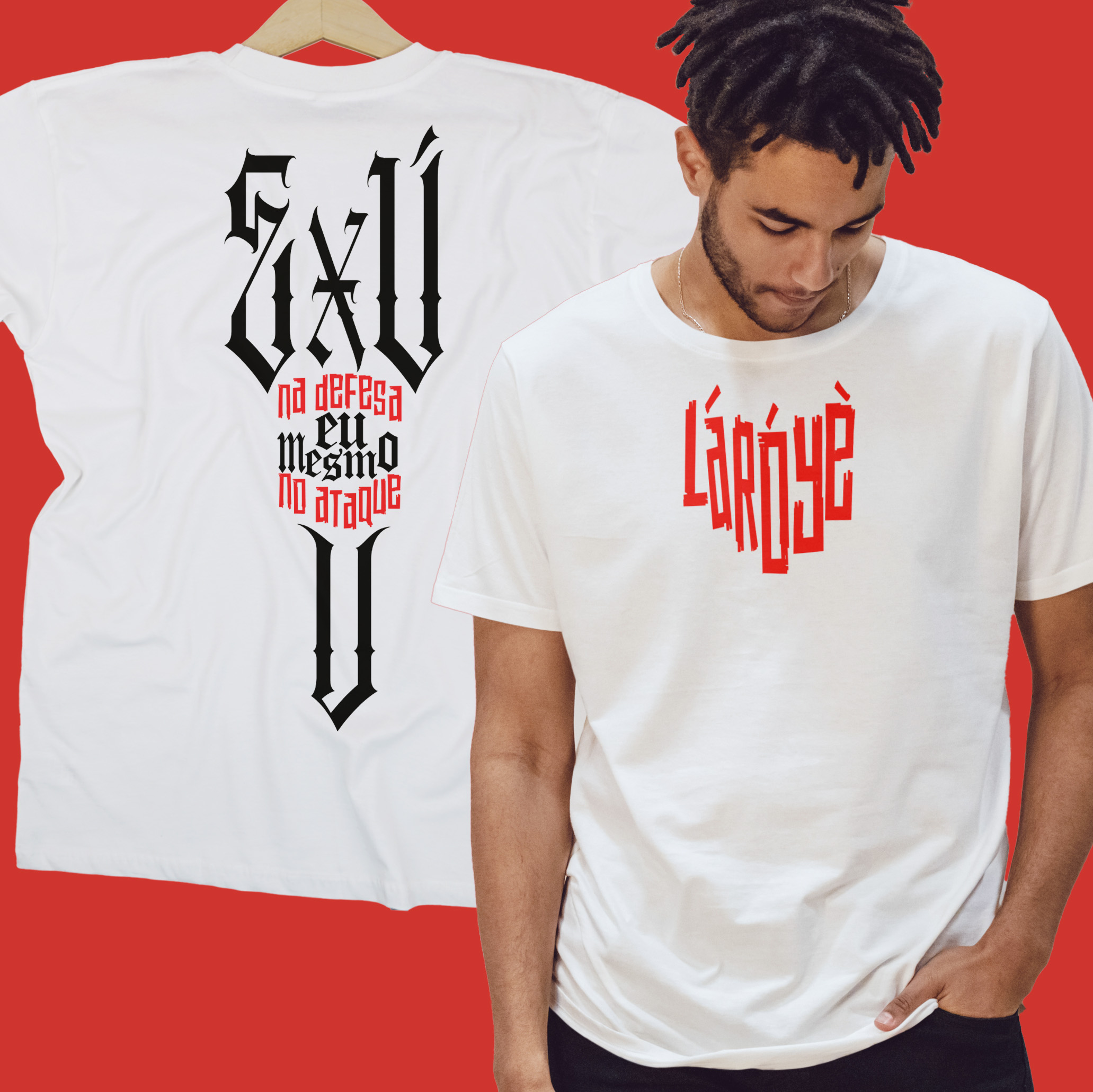 Exú na Defesa - Camisa Masculina - Tecidos Claros