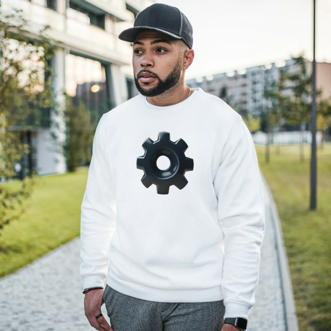 Moletom Fechado Engrenagem Preta