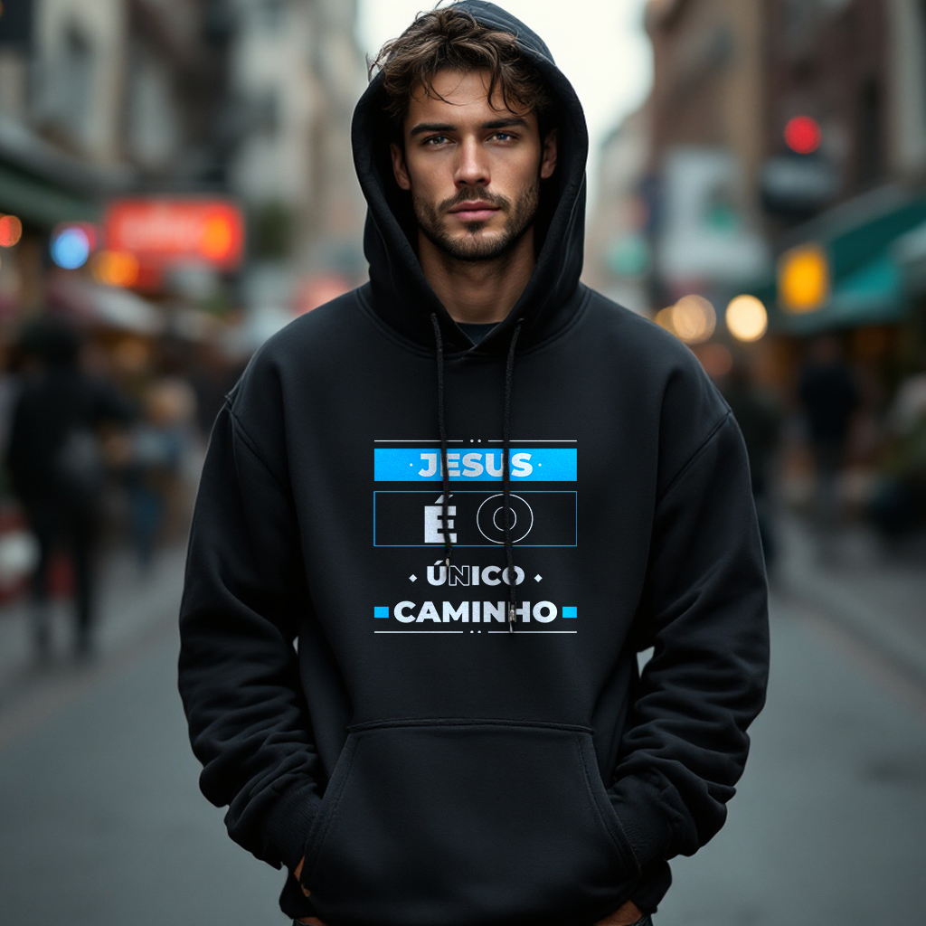Moletom Canguru Jesus é o Único Caminho