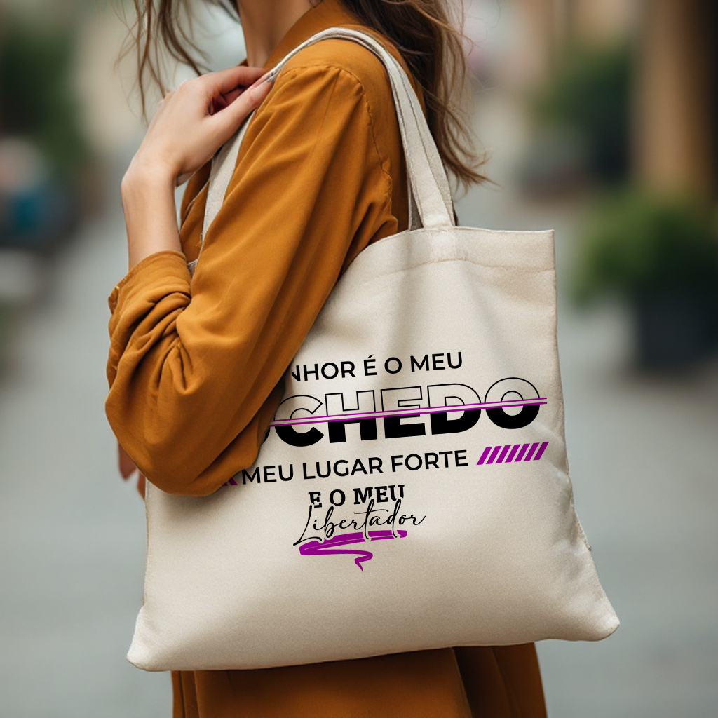 Ecobag Grande O Senhor é meu Rochedo