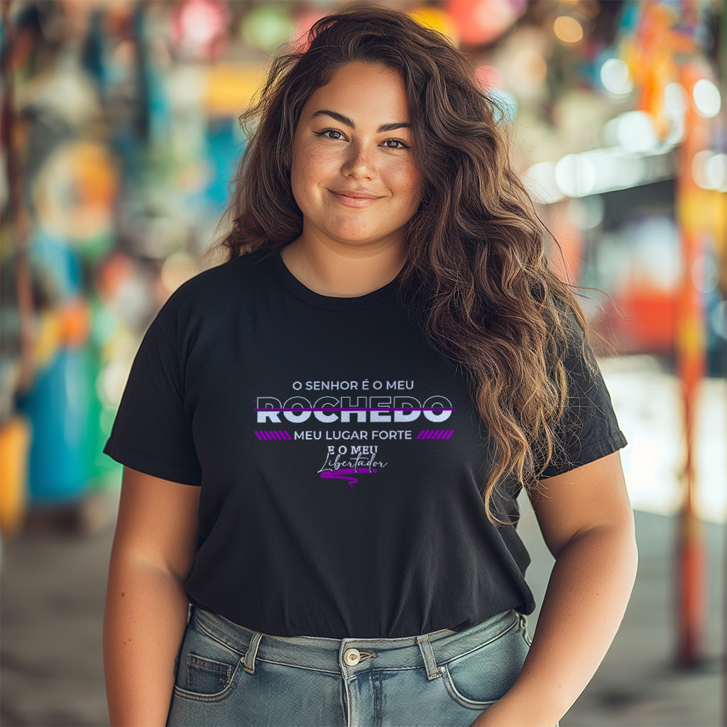 Camisa Plus Size O Senhor é meu Rochedo