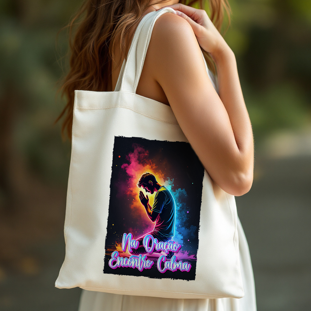 Ecobag Grande Na Oração Encontro Calma