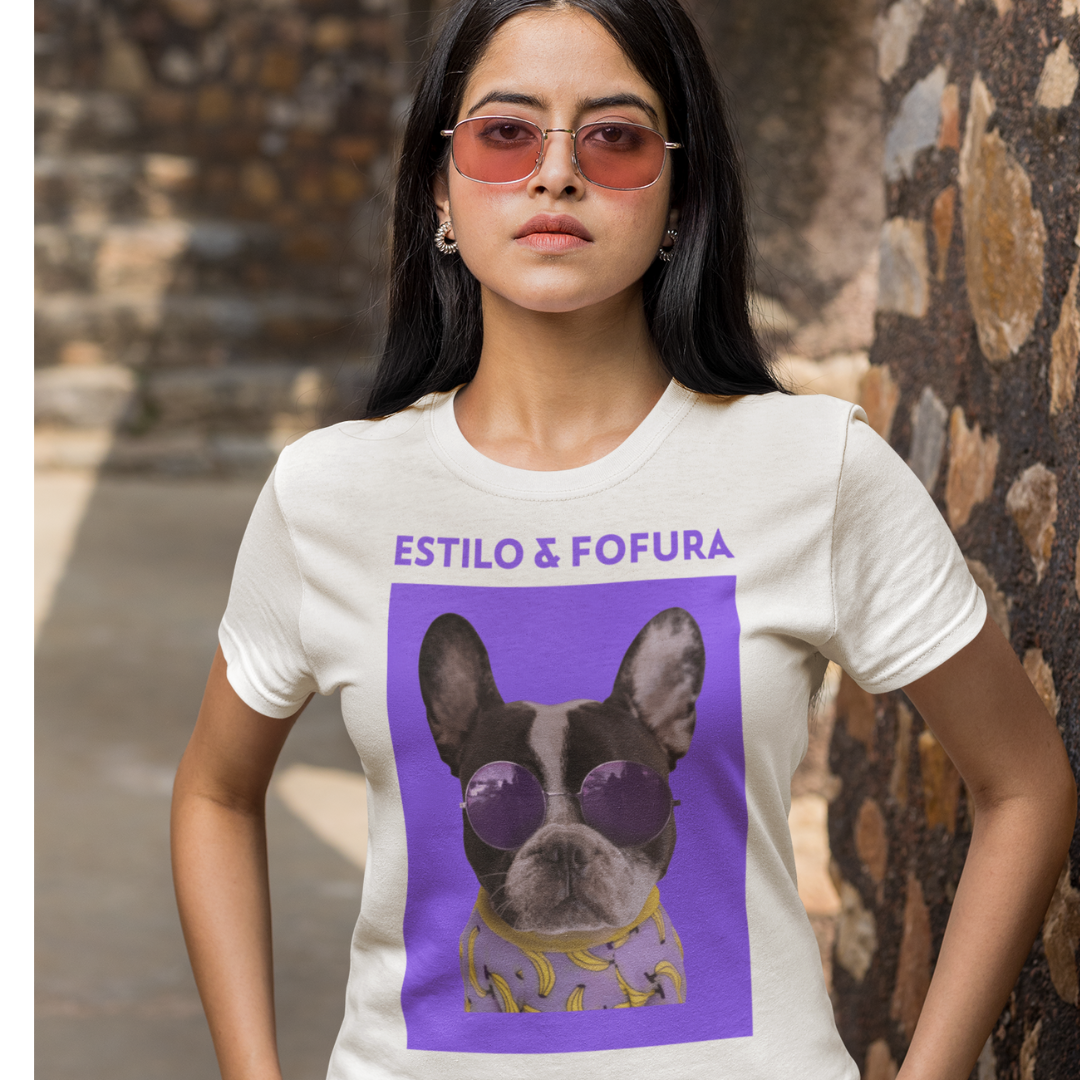 Camiseta Cão Estilo e Fofura