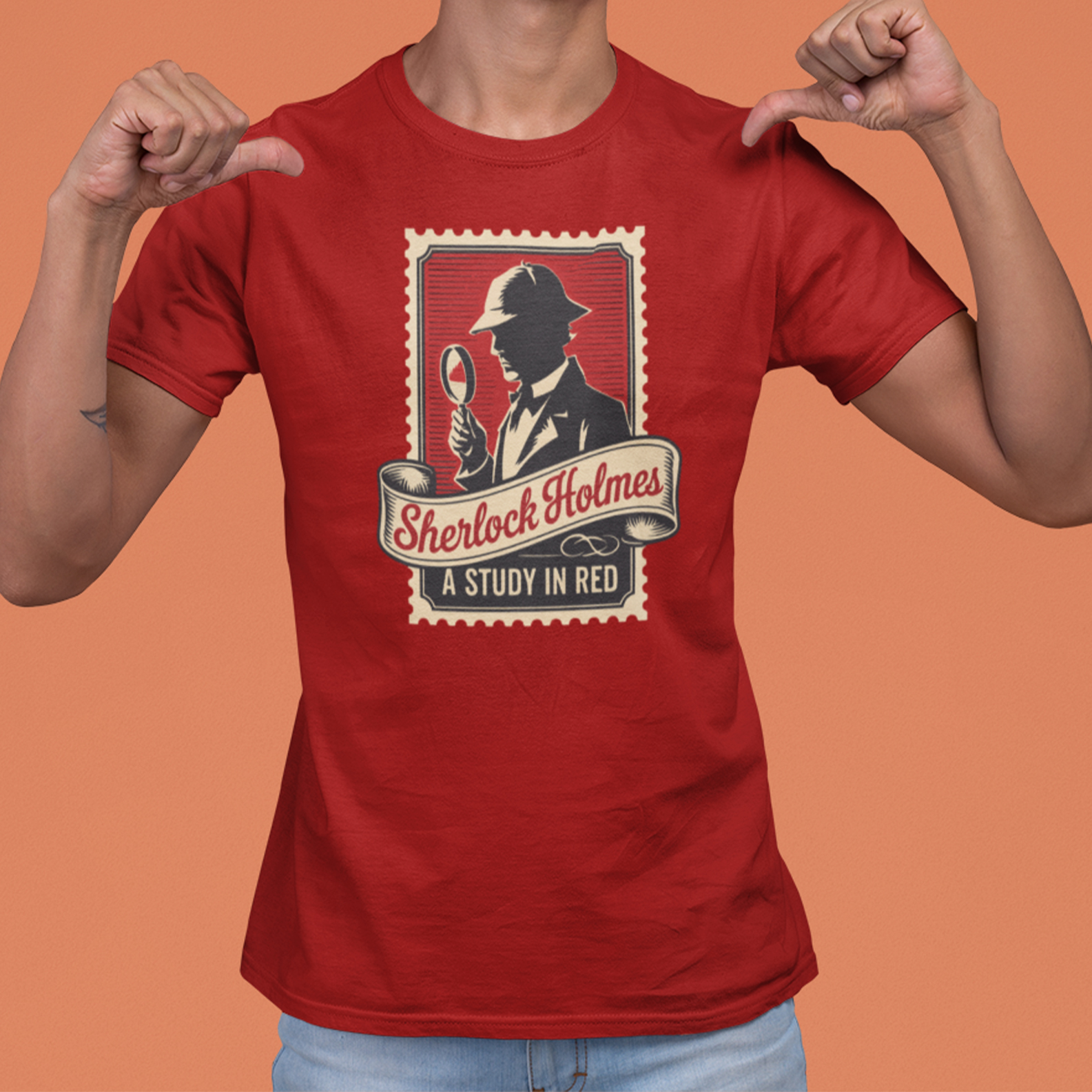Camiseta T-Shirt Sherlock Holmes - A Study Of Red