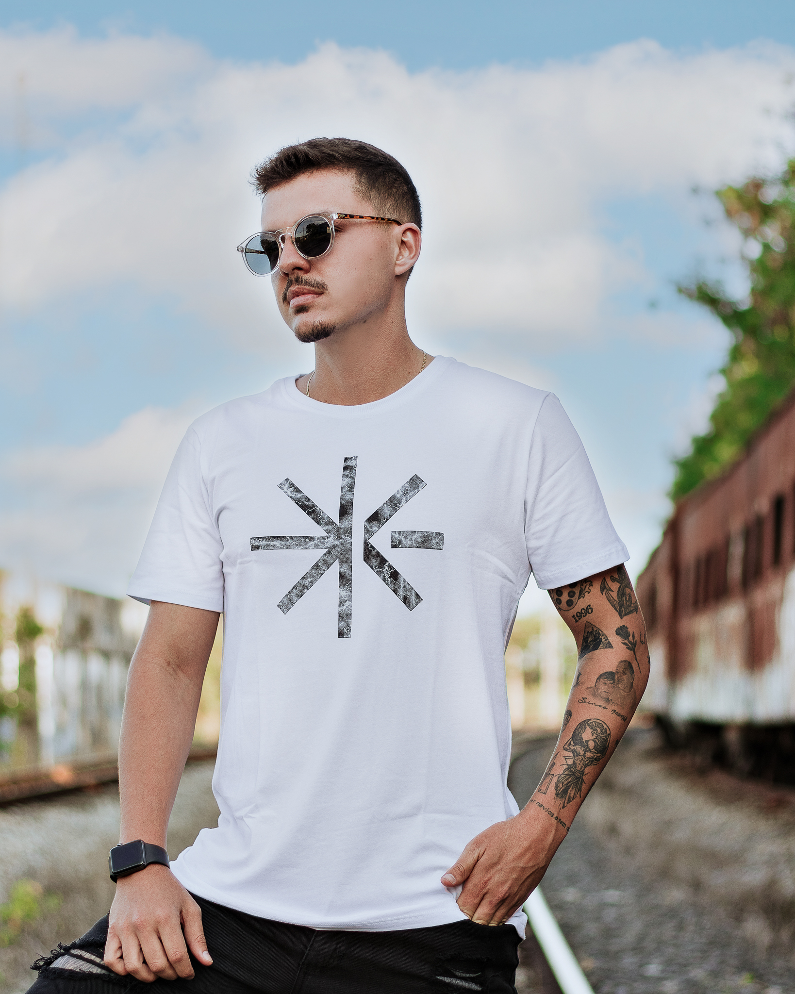 Camiseta Marmorizada (estampa preta)