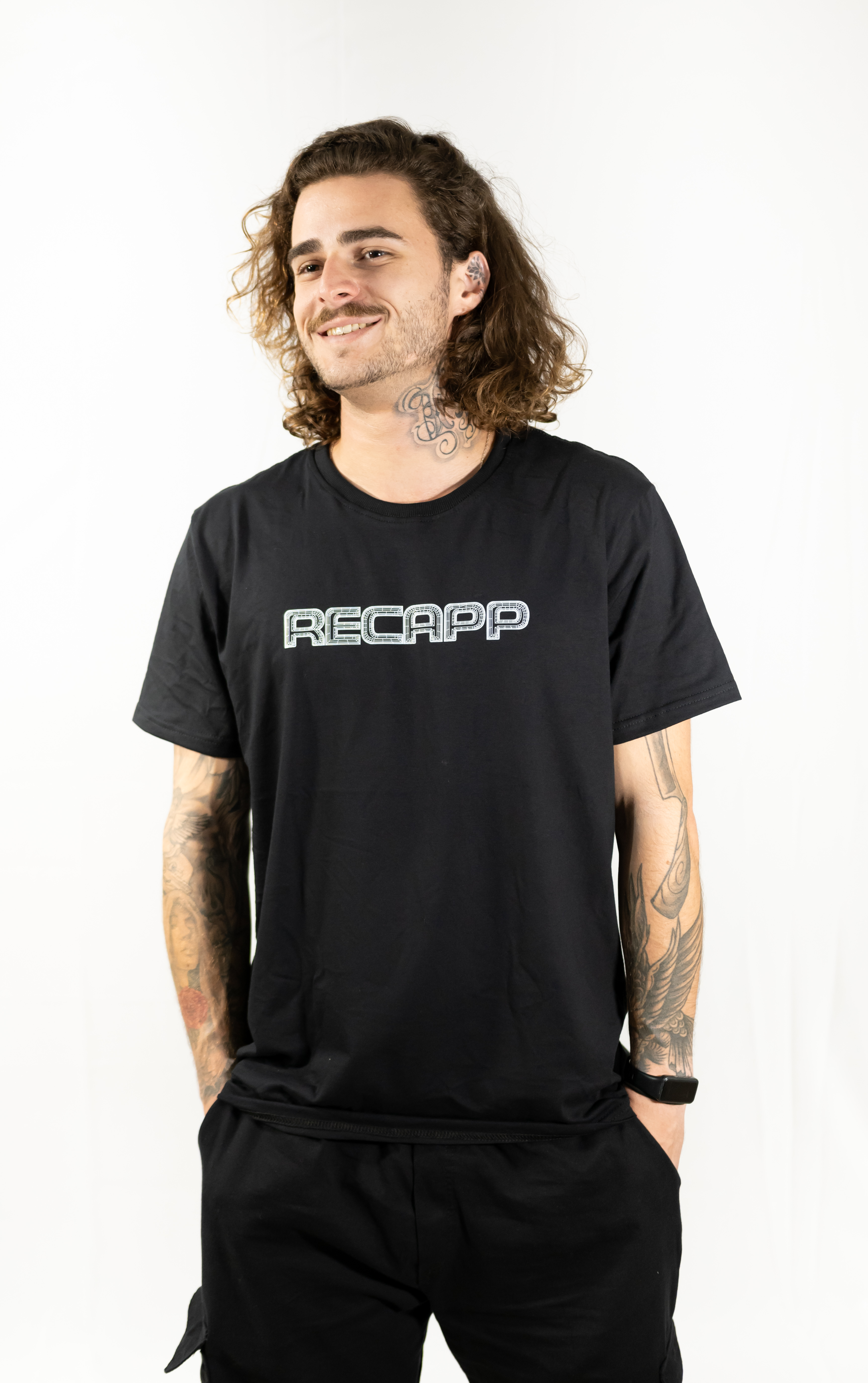 Camiseta 3D (estampa branca) 